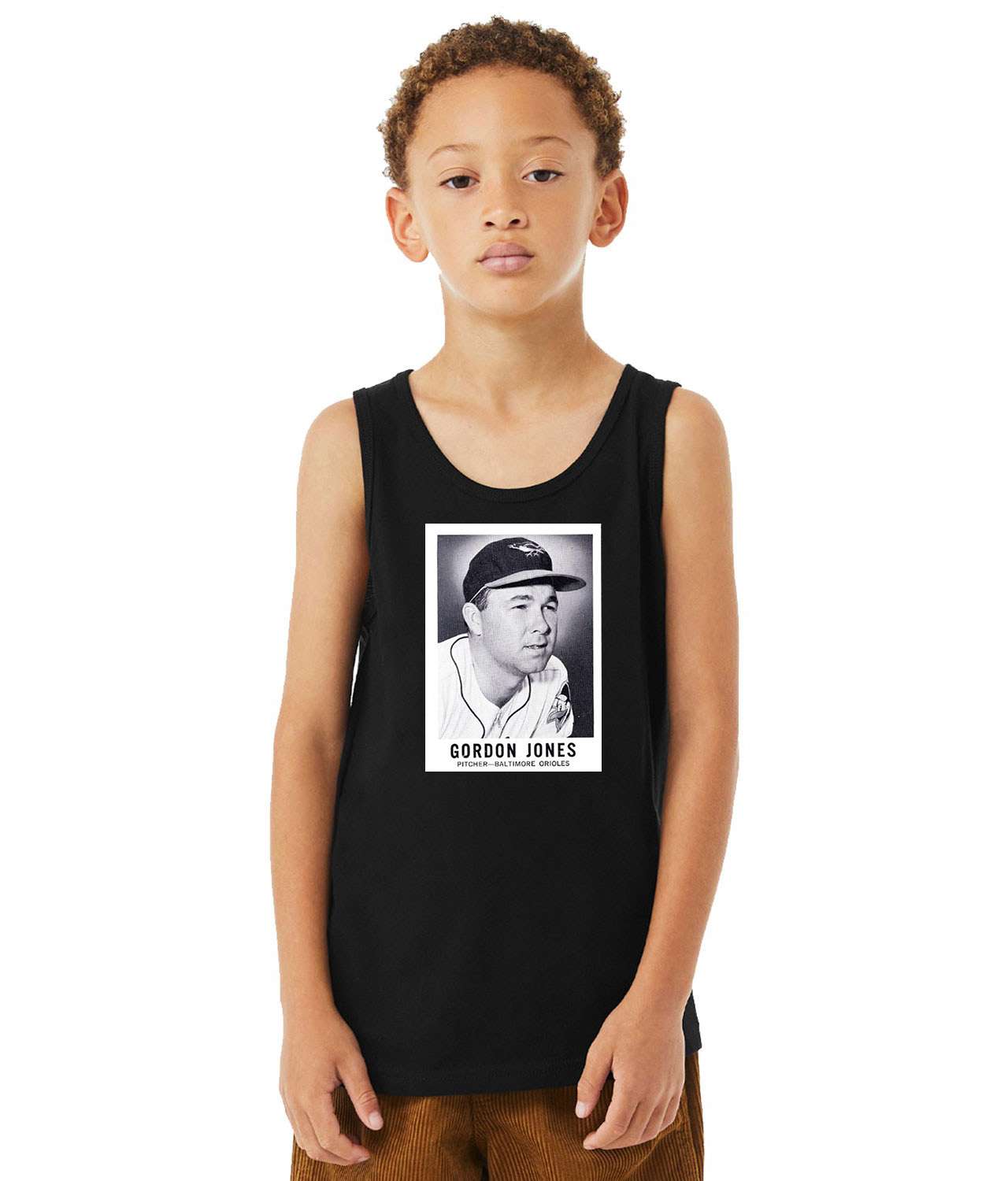 1960 Baltimore Orioles Gordon Jones Pitcher Photo Baseball Logo Symbol Emblem Customized Design on Youth Tank Top