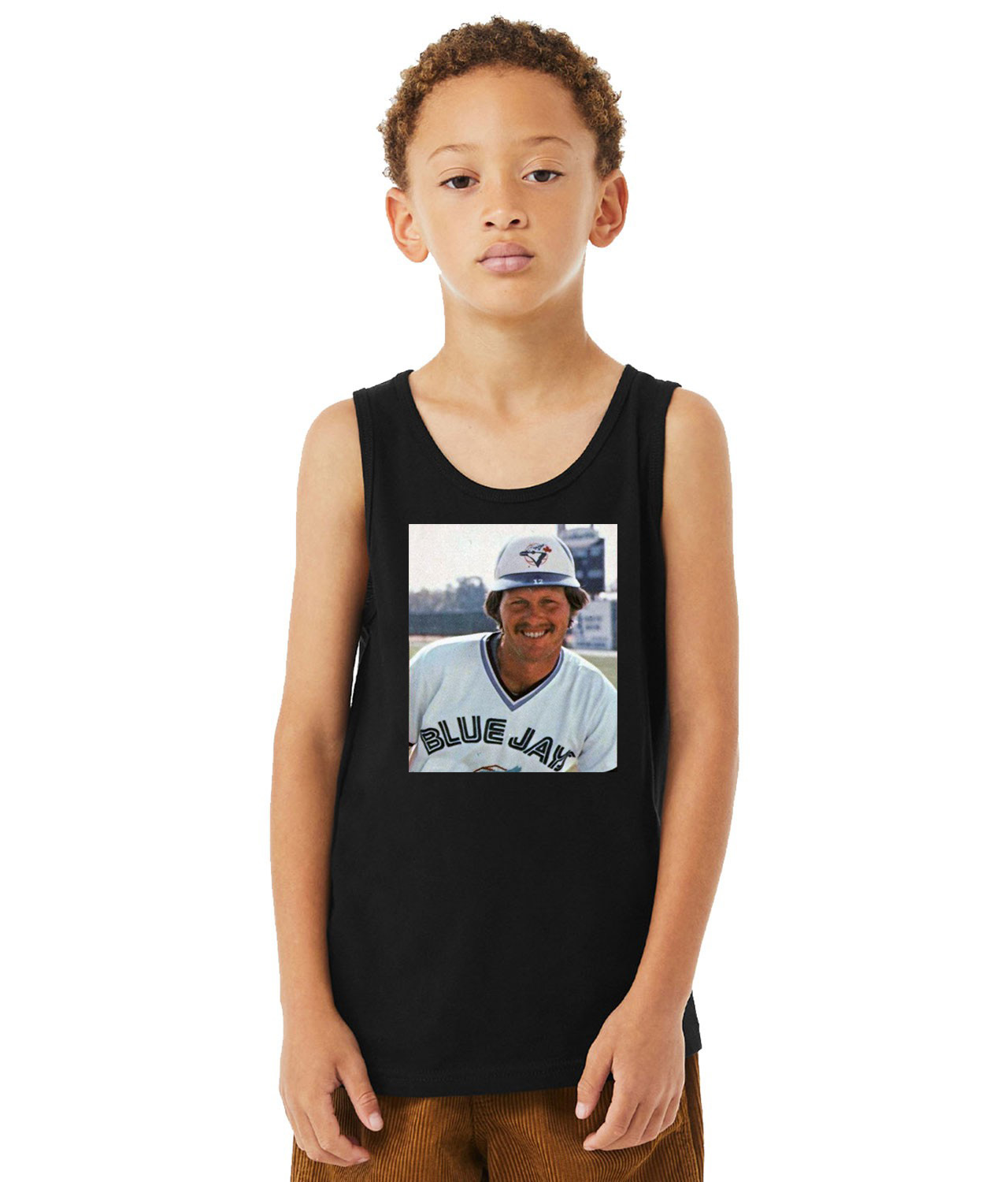 1980 Ernie Whitt Toronto Blue Jays Photo Baseball Logo Symbol Emblem Customized Design on Youth Tank Top