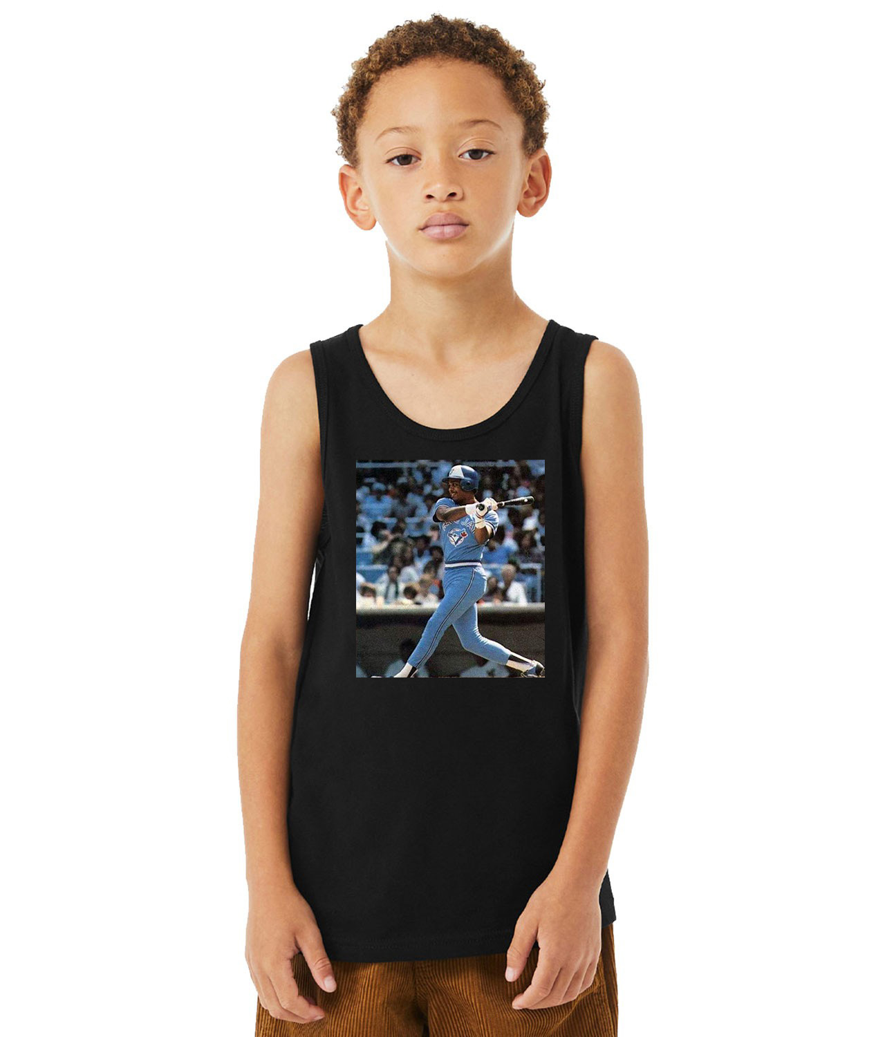 1982 Willie Upshaw Toronto Blue Jays Photo Baseball Logo Symbol Emblem Customized Design on Youth Tank Top