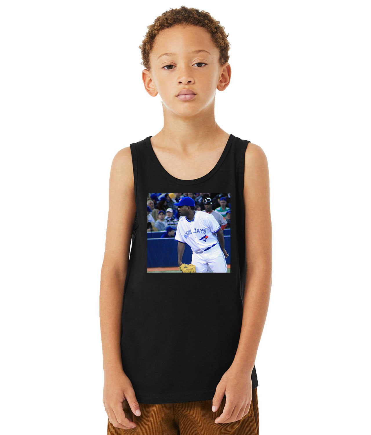 2012 Darren Oliver Toronto Blue Jays Photo Baseball Logo Symbol Emblem Customized Design on Youth Tank Top