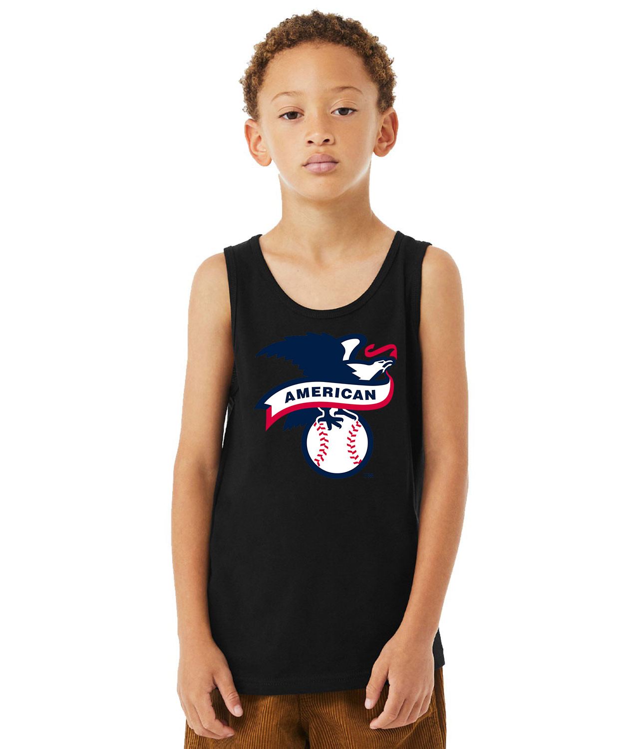 American Baseball League 2019 Alternate Logo Symbol Emblem Customized Design on Youth Tank Top