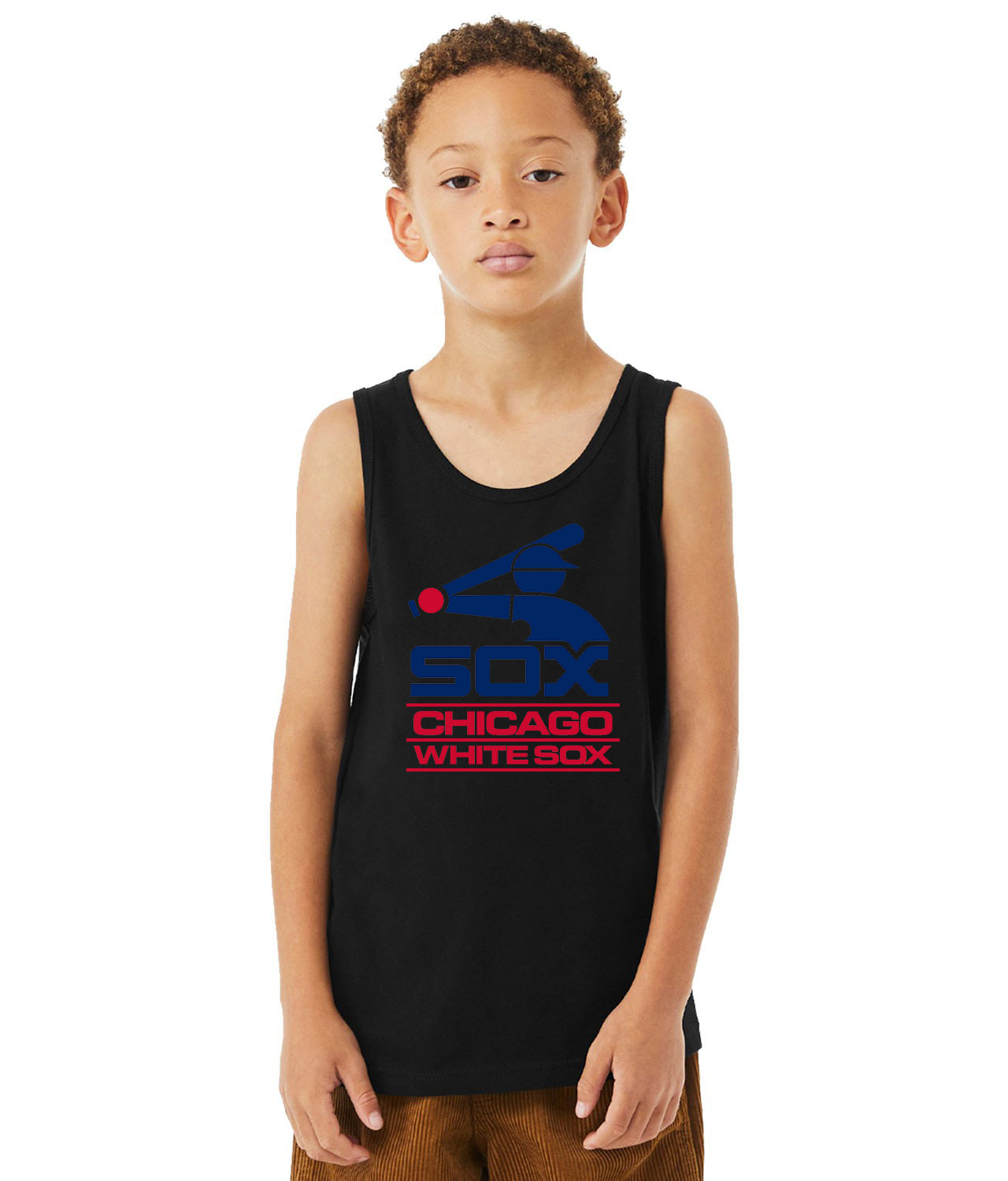 Chicago White Stockings Primary 1987 Baseball Logo Symbol Emblem Customized Design on Youth Tank Top