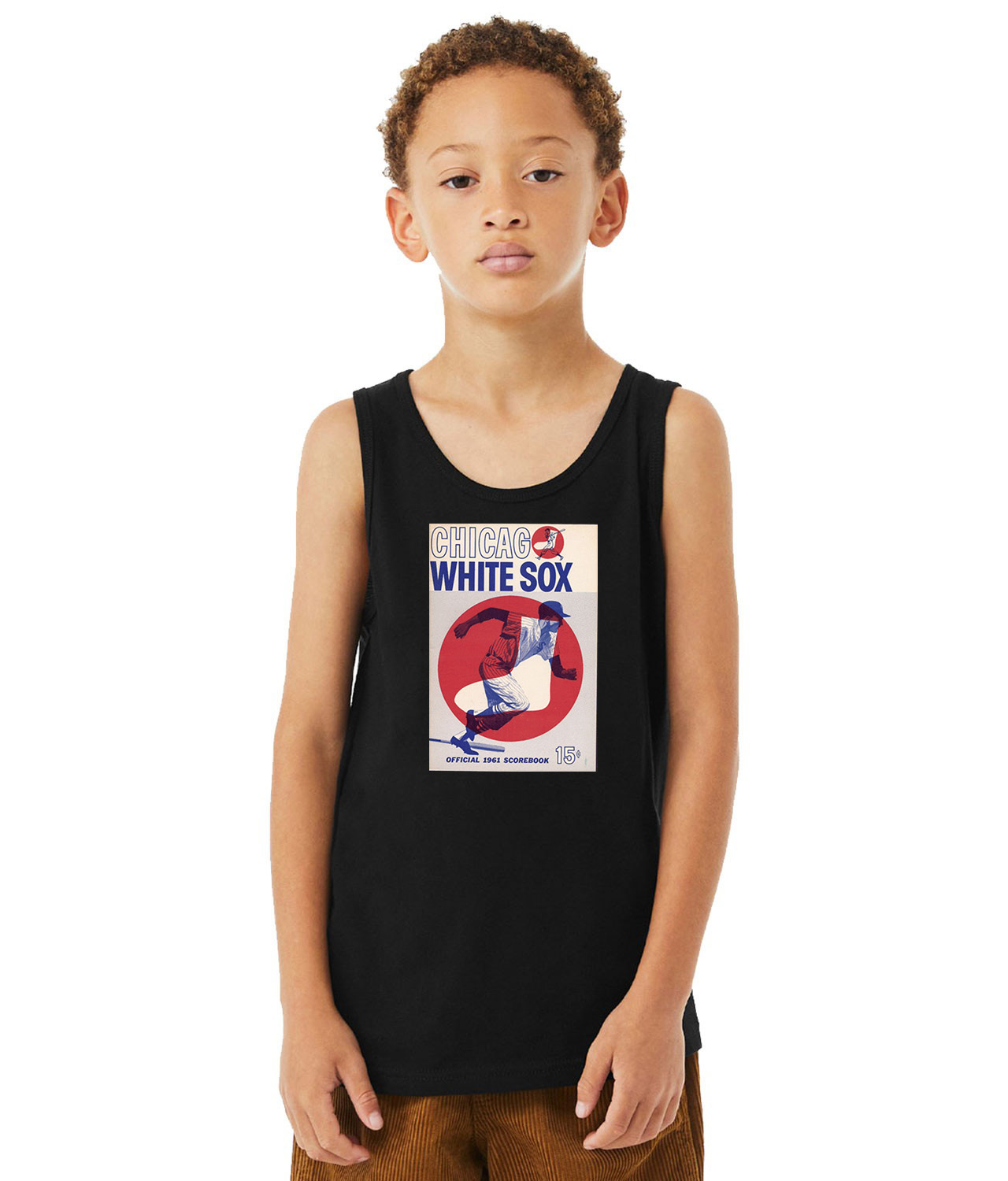 Chicago White Stockings Program 1961 Baseball Logo Symbol Emblem Customized Design on Youth Tank Top