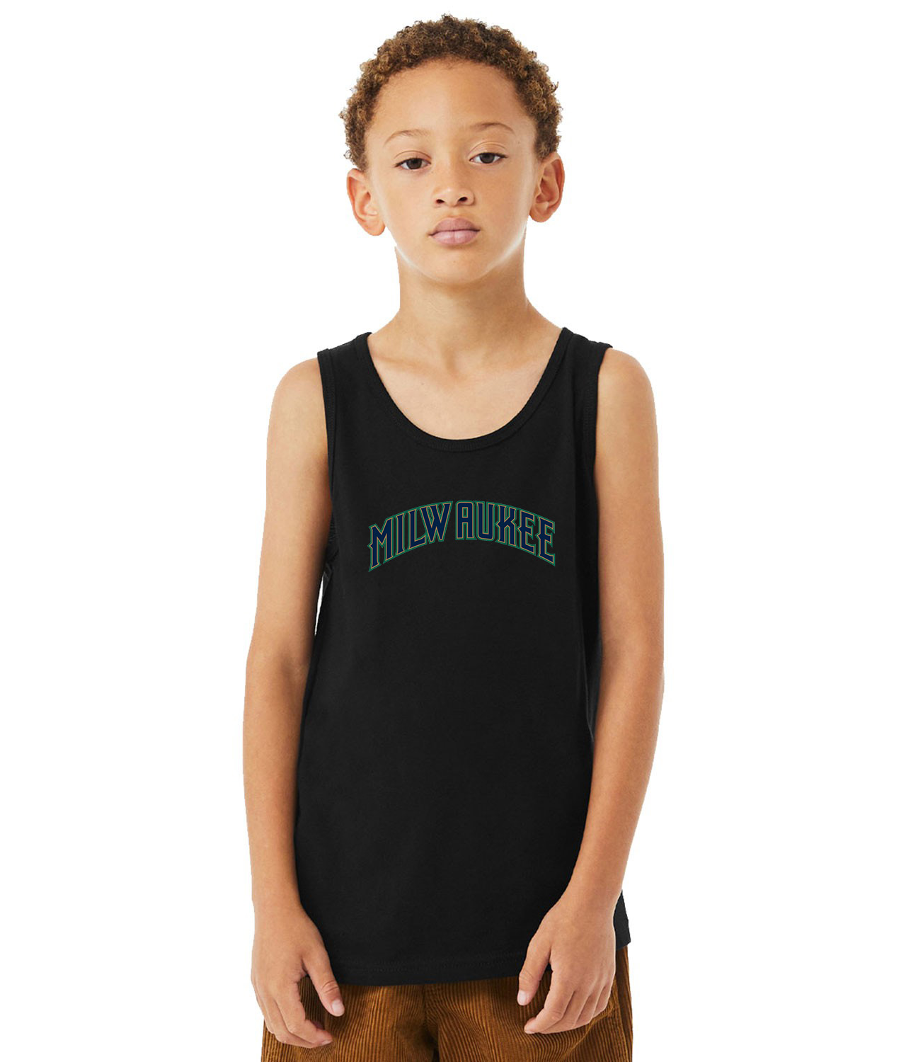 Milwaukee Brewers Jersey 1997 Road Baseball Logo Symbol Emblem Customized Design on Youth Tank Top