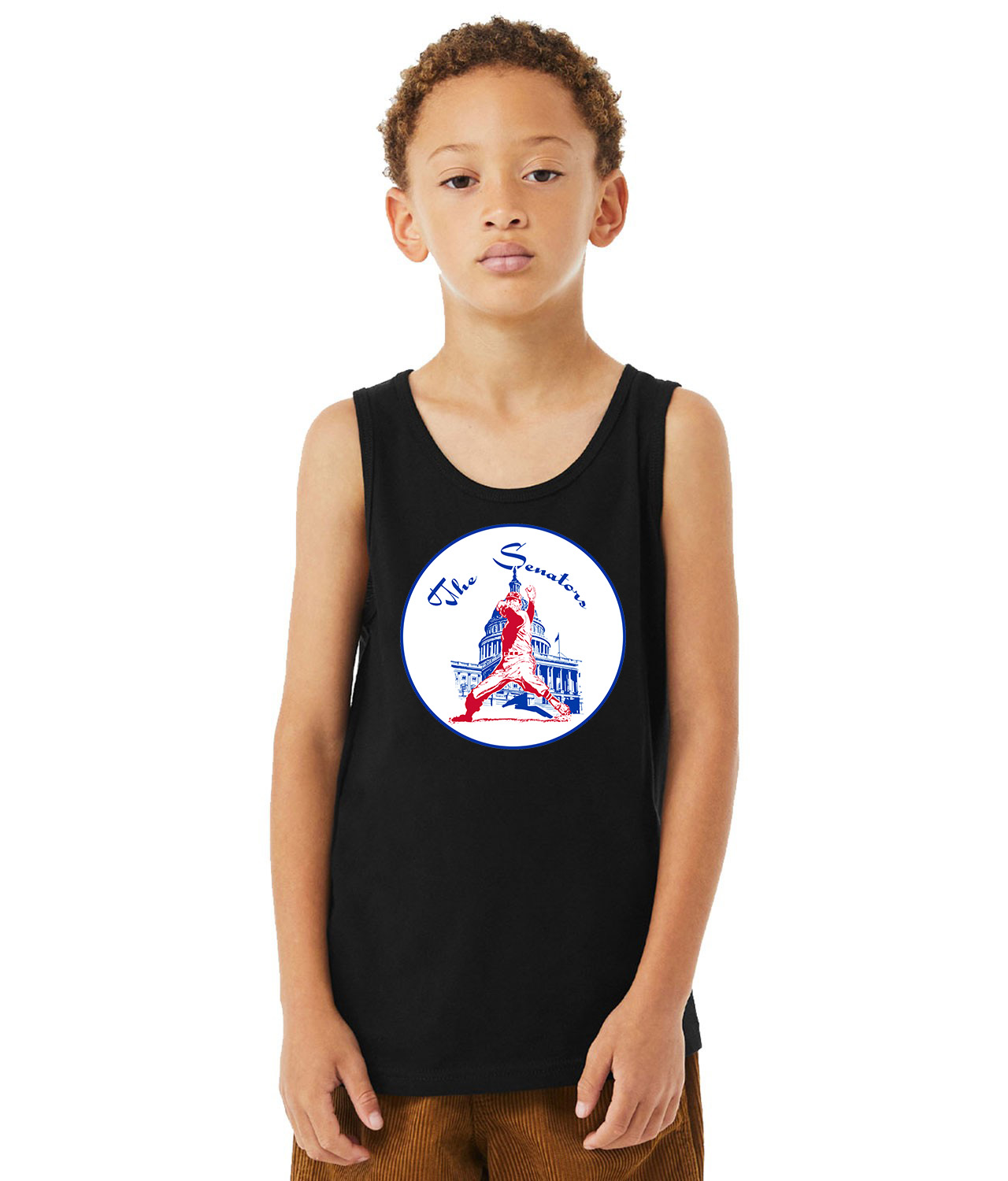 Washington Senators Primary 1961-71 Baseball Logo Symbol Emblem Customized Design on Youth Tank Top