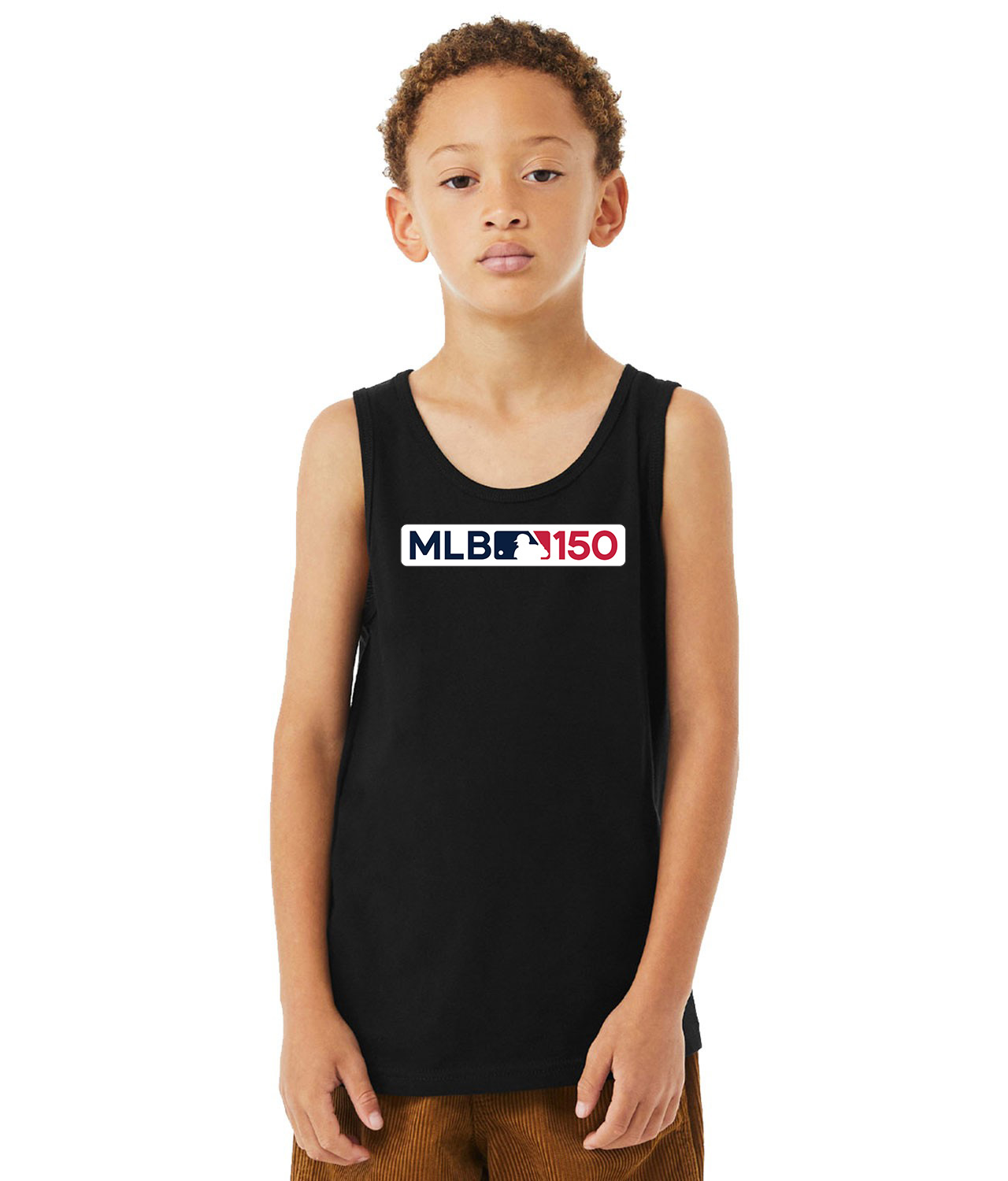 Major League Baseball 150th MLB 150 Anniversary Logo Symbol Emblem Customized Design on Youth Tank Top