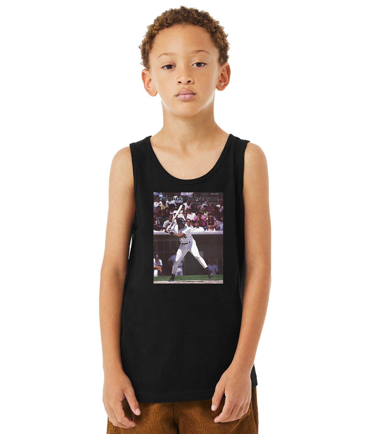 Chicago White Sox Program 1991 Baseball Logo Symbol Emblem Customized Design on Youth Tank Top