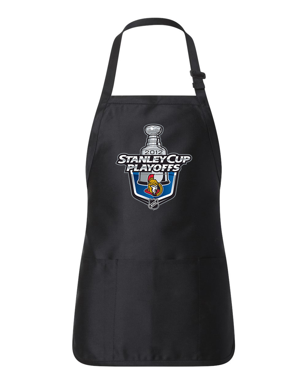 2012 Stanley Cup Playoffs - Ottawa Senators Hockey Logo Customized Design on Full-Length Apron with Pouch Pocket