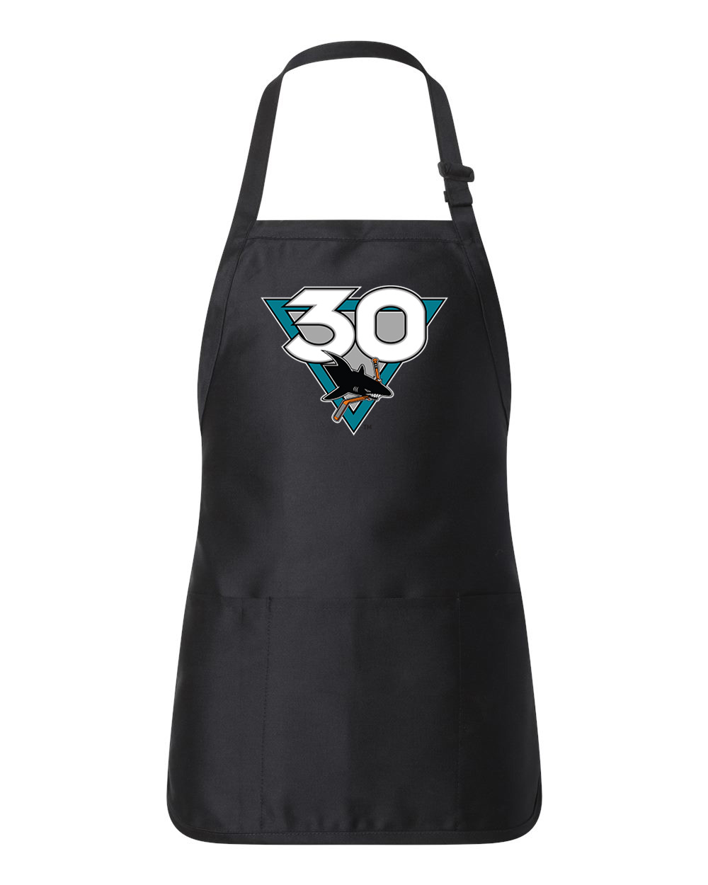 San Jose Sharks 30th Anniversary Hockey Logo Customized Design on Full-Length Apron with Pouch Pocket
