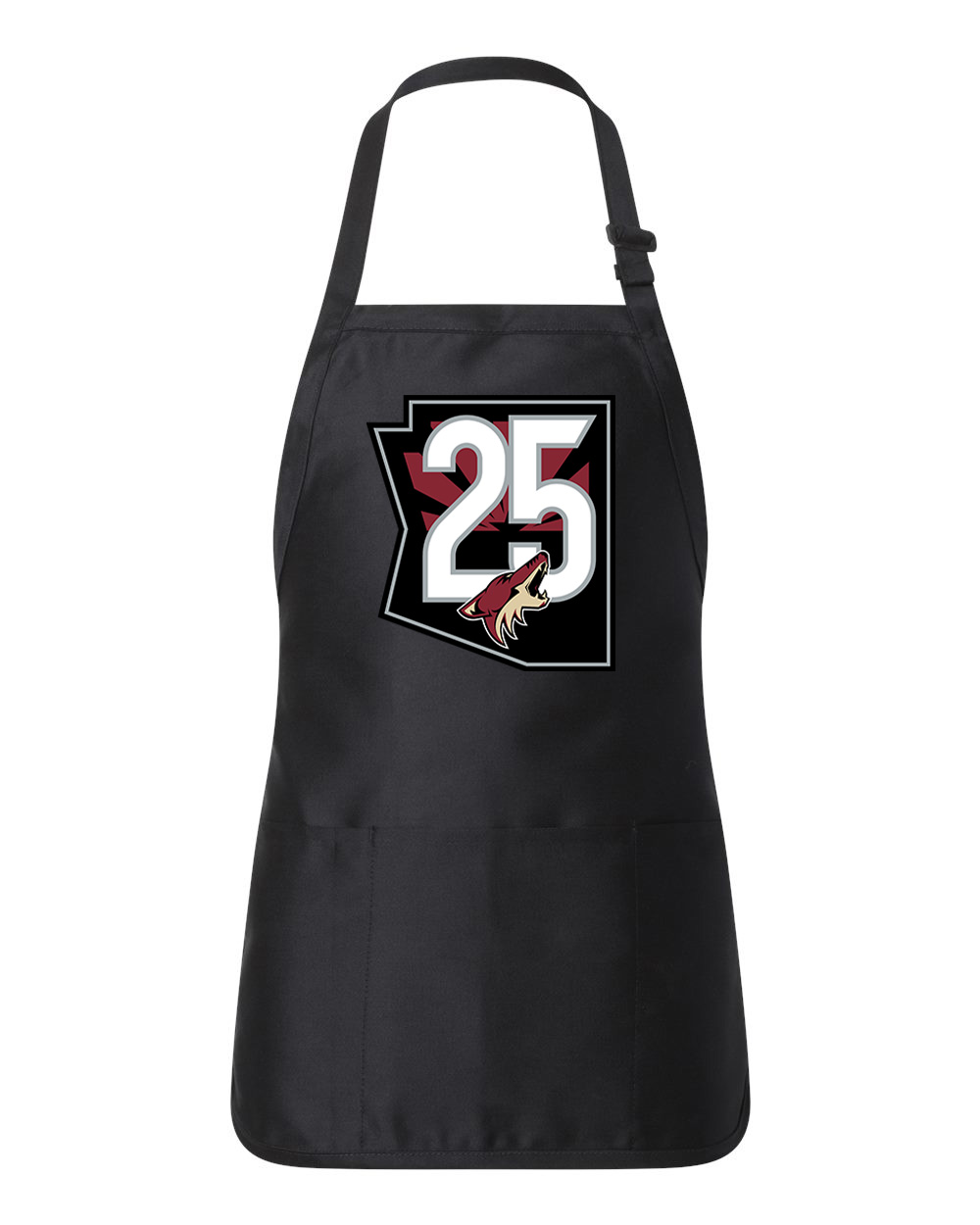 Arizona Phoenix Coyotes 25th Anniversary Hockey Logo Customized Design on Full-Length Apron with Pouch Pocket