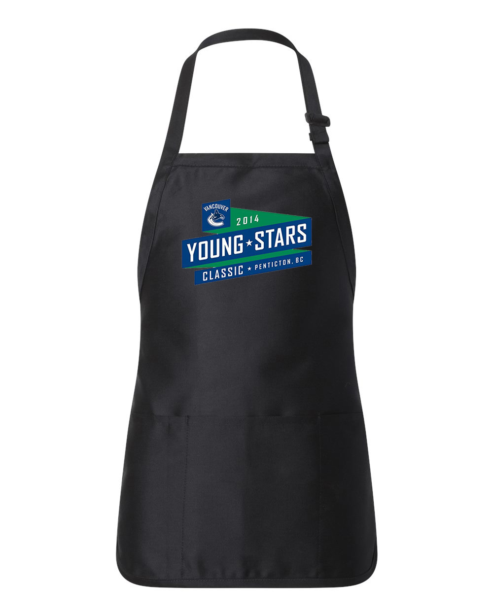 Vancouver Canucks Young Stars Classic 2014 Penticton, BC Hockey Logo Customized Design on Full-Length Apron with Pouch Pocket