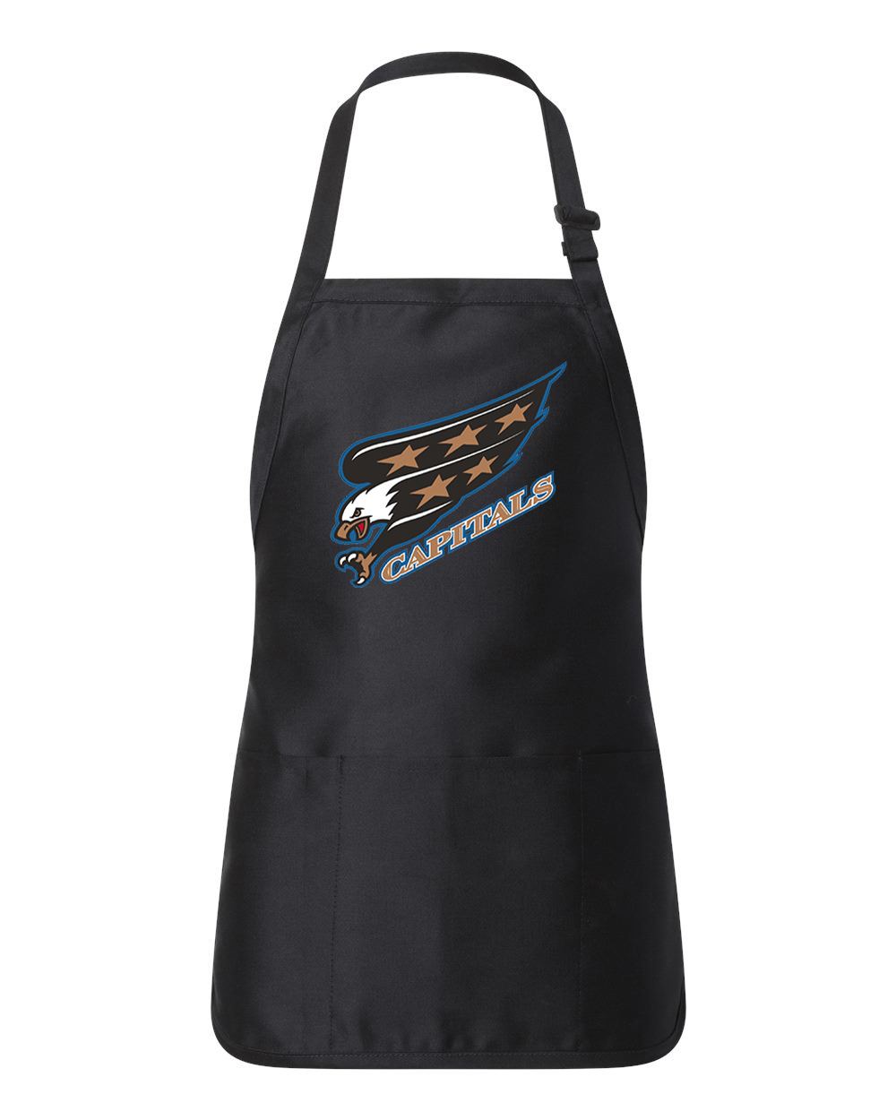 Washington Capitals 1997-98 Hockey Logo Customized Design on Full-Length Apron with Pouch Pocket