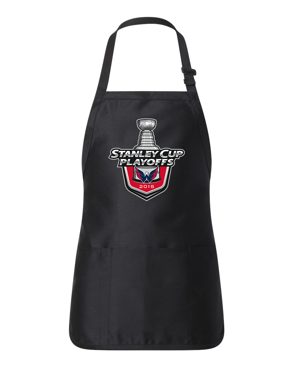 2015 Stanley Cup Playoffs - Washington Capitals Hockey Logo Customized Design on Full-Length Apron with Pouch Pocket