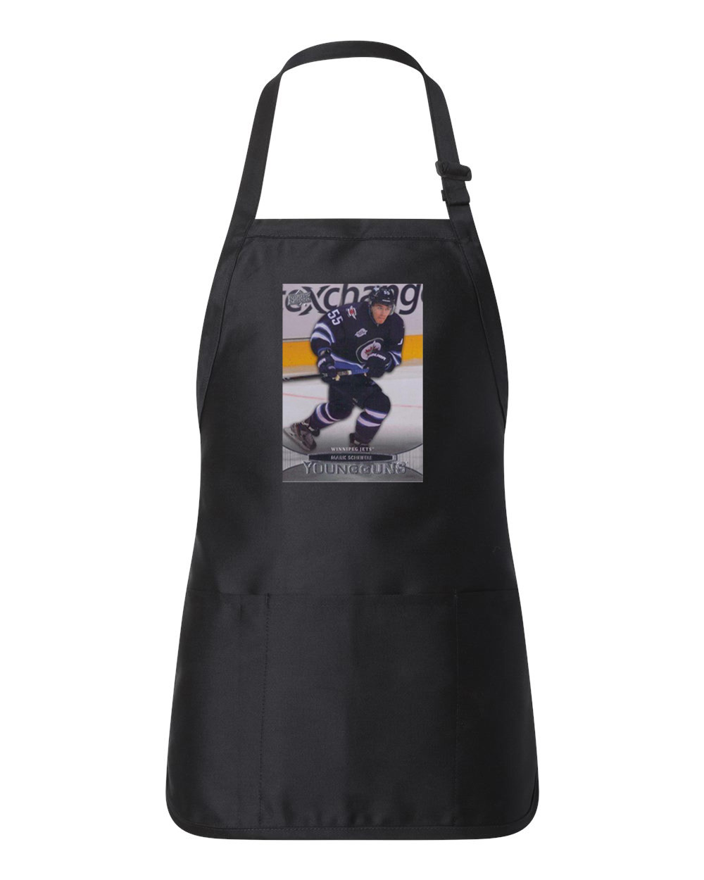 2011 Winnipeg Jets Mark Scheifele Photo Hockey Logo Customized Design on Full-Length Apron with Pouch Pocket