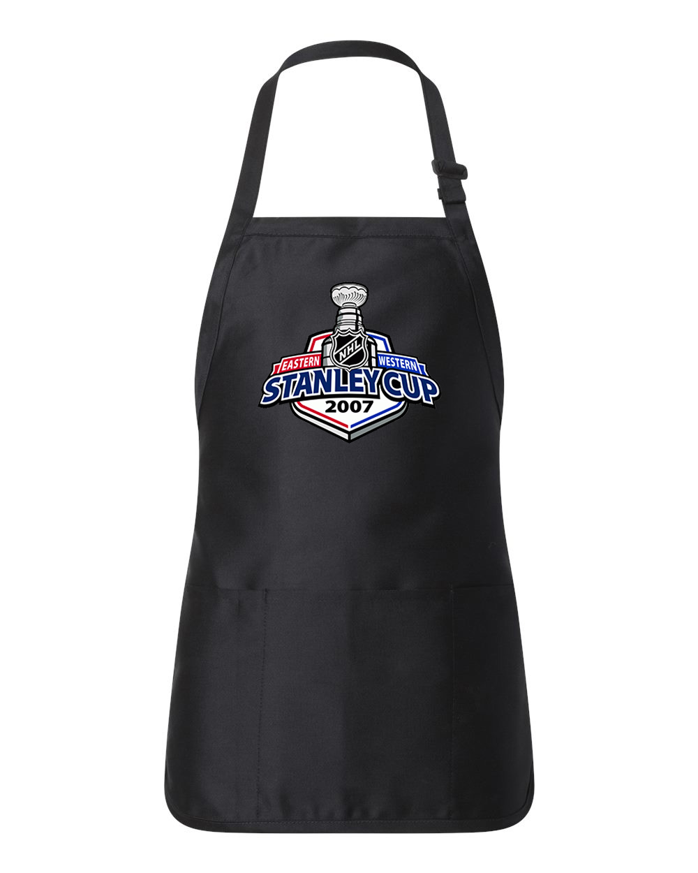 2007 NHL Stanley Cup Playoffs - Final Anaheim Ducks Vs Ottawa Senators Hockey Logo Customized Design on Full-Length Apron with Pouch Pocket