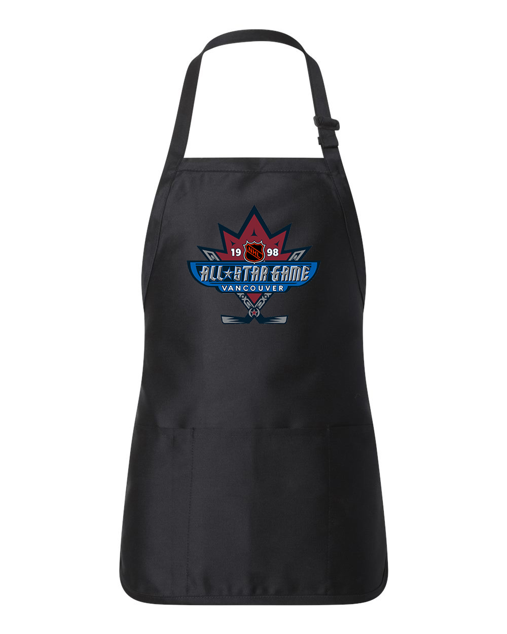 1998 NHL All-Star Game In Vancouver, British Columbia Hockey Logo Customized Design on Full-Length Apron with Pouch Pocket