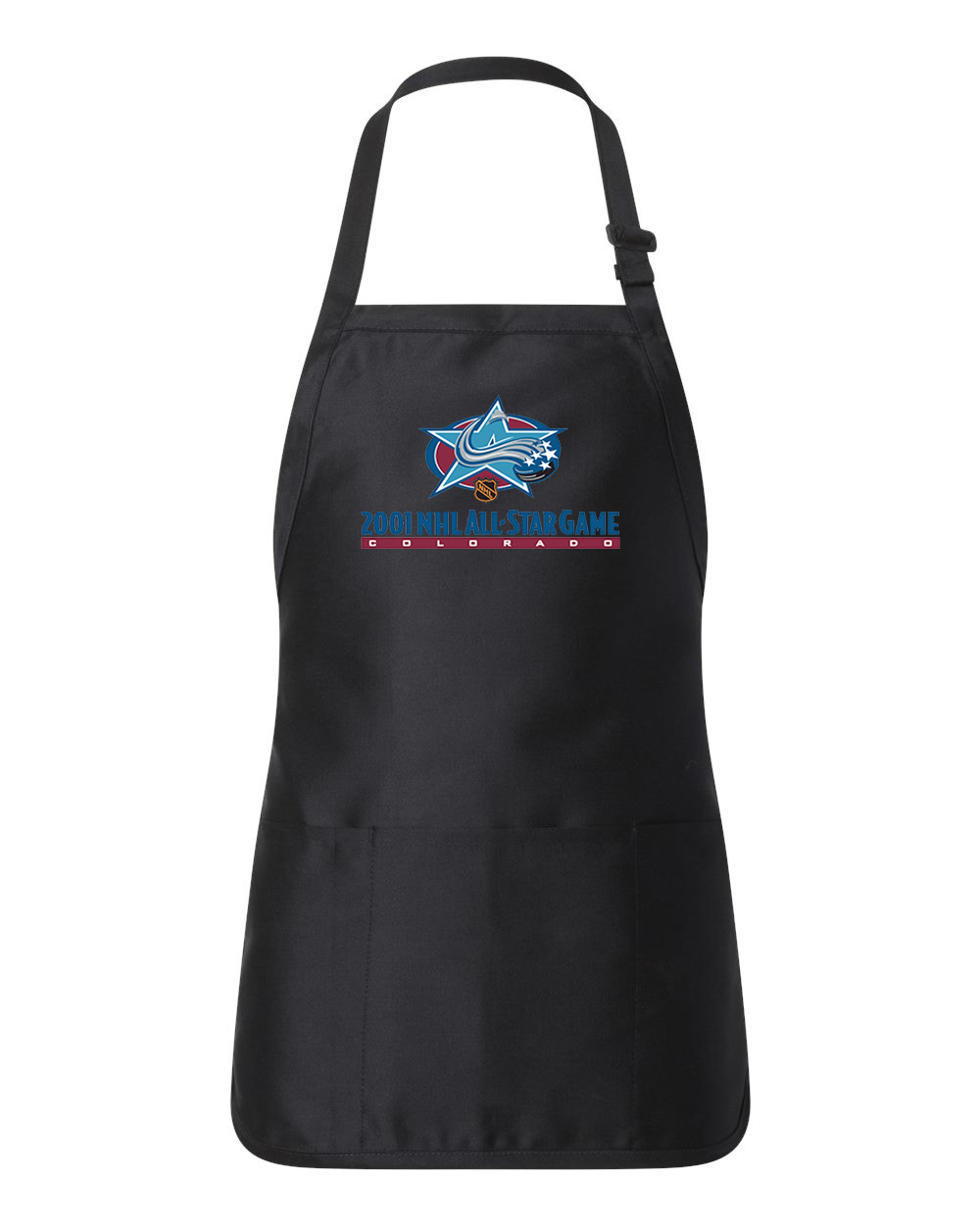 2001 NHL All-Star Game In Denver Hockey Logo Customized Design on Full-Length Apron with Pouch Pocket