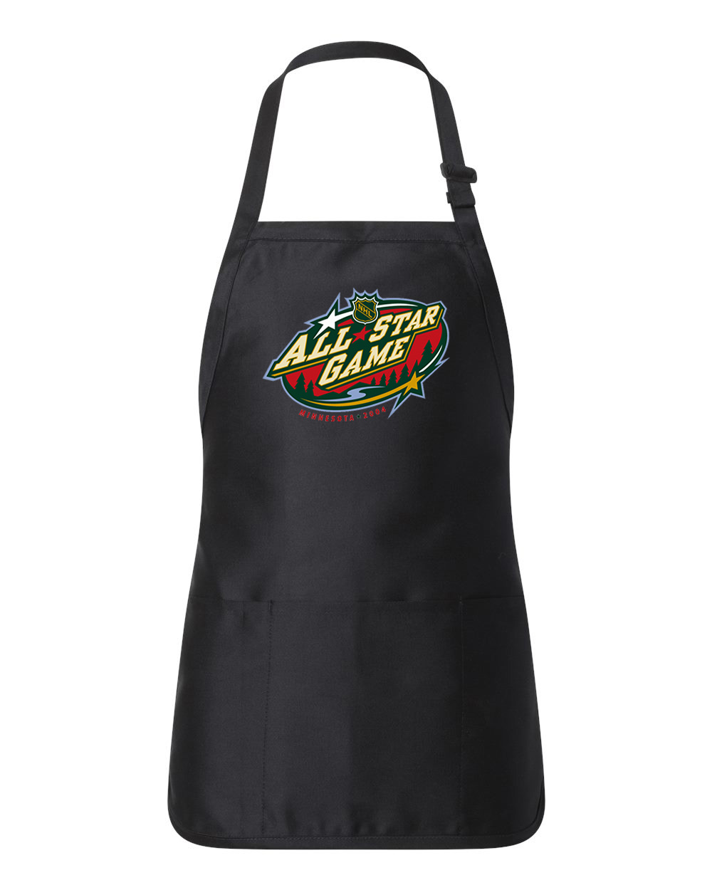2004 NHL All-Star Game In Minnesota Hockey Logo Customized Design on Full-Length Apron with Pouch Pocket