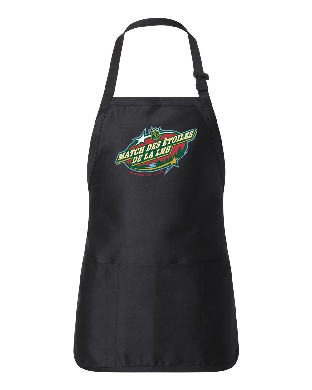 2004 NHL All-Star Game French 2004 LNH Match Des Etoiles St Paul,Minnesota - Minnesota Wild Hockey Logo Customized Design on Apron with Pouch Pocket