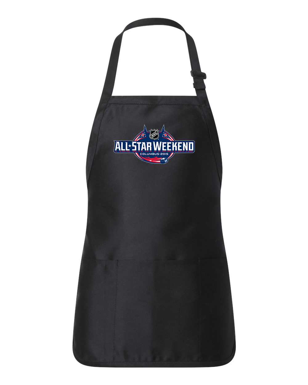 NHL All-Star Weekend Columbus Game 2015 Hockey Logo Customized Design on Full-Length Apron with Pouch Pocket