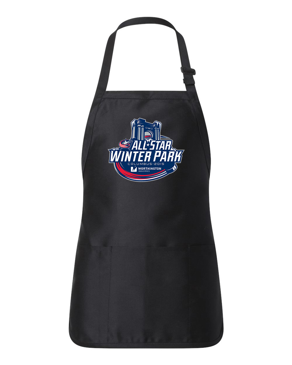 NHL All-Star Game Winter Park Columbus 2015 Worthington Industries Hockey Logo Customized Design on Full-Length Apron with Pouch Pocket