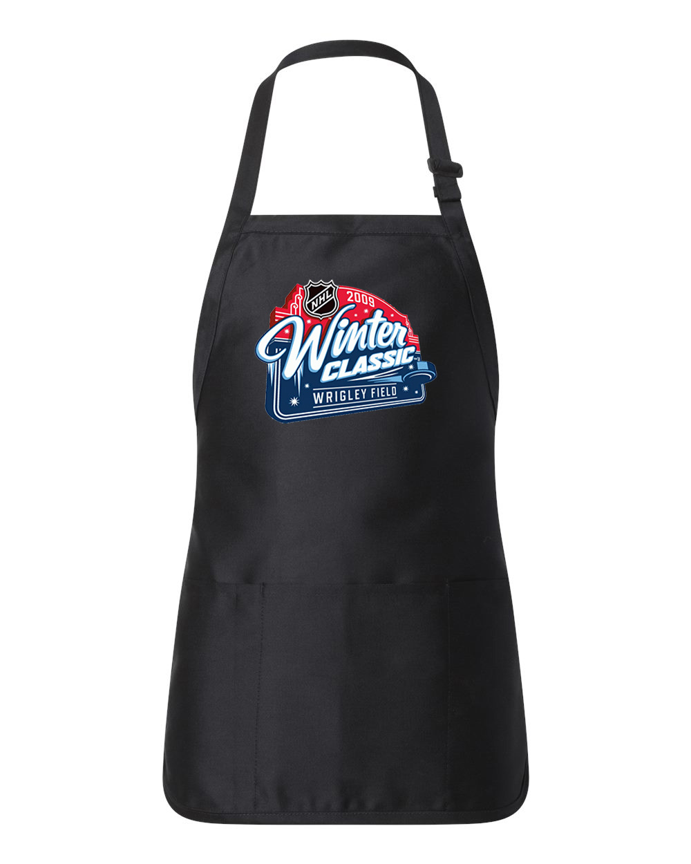 NHL Winter Classic 2009 Wrigley Field Hockey Logo Customized Design on Full-Length Apron with Pouch Pocket