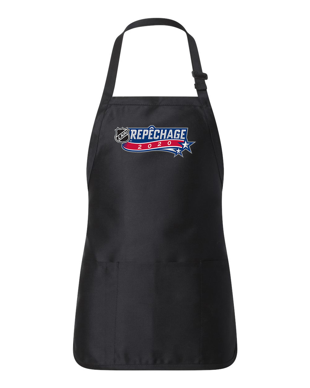 NHL Draft 2020 French Repechage Hockey Logo Customized Design on Full-Length Apron with Pouch Pocket