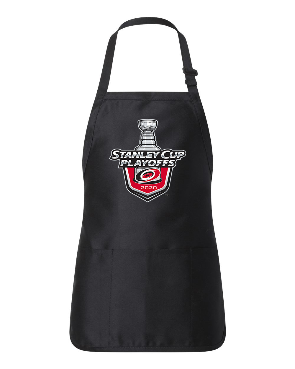 Carolina Hurricanes 2020 Stanley Cup Playoffs Hockey Logo Customized Design on Full-Length Apron with Pouch Pocket