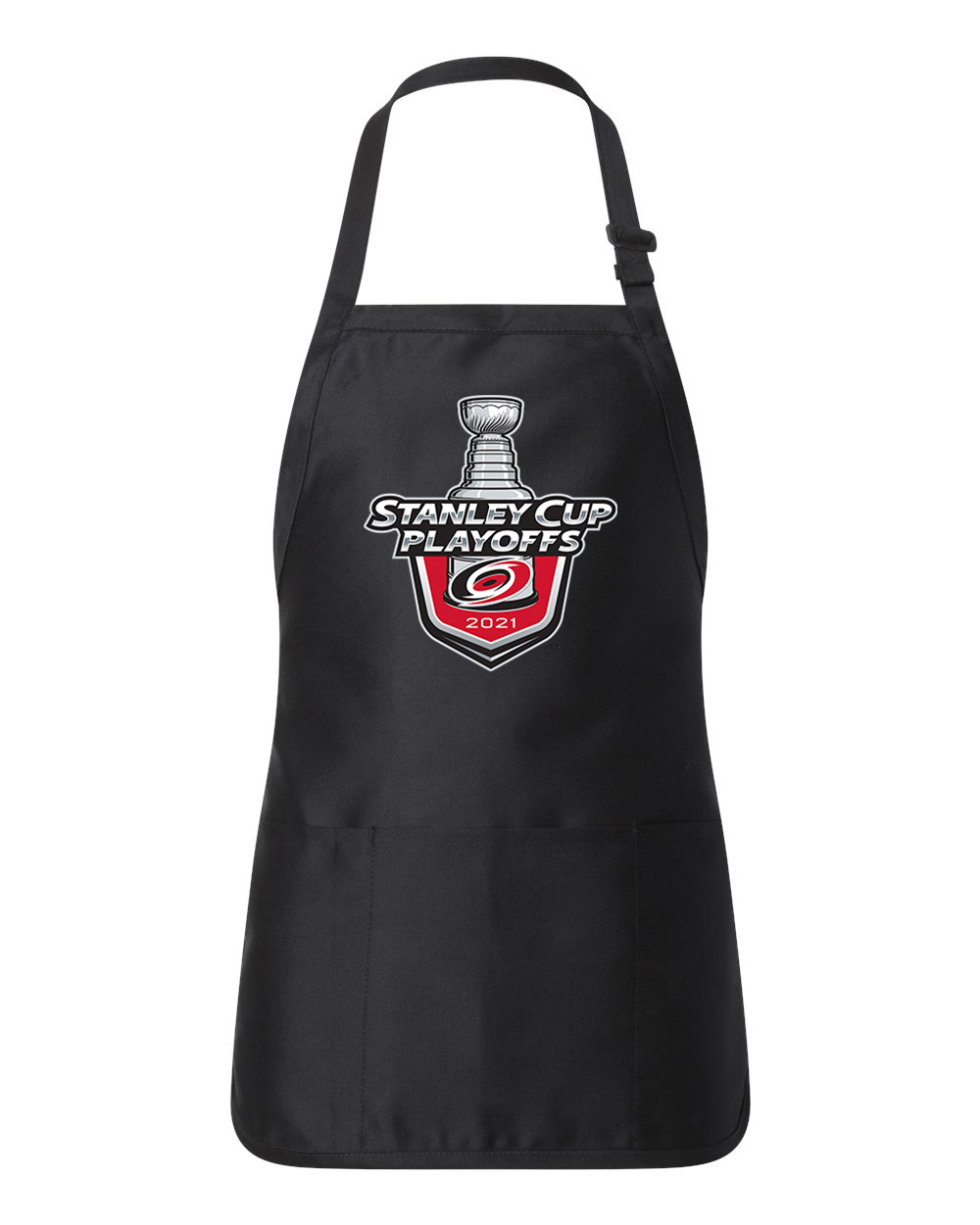 The Carolina Hurricanes 2021 Stanley Cup Playoffs Hockey Logo Customized Design on Full-Length Apron with Pouch Pocket