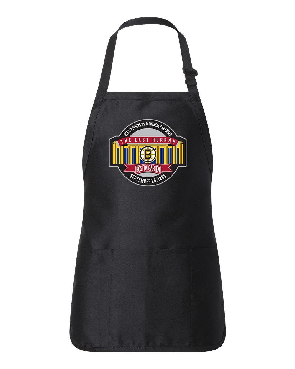 Boston Bruins The Last Hurrah Boston Garden Stadium Hockey Logo Customized Design on Full-Length Apron with Pouch Pocket