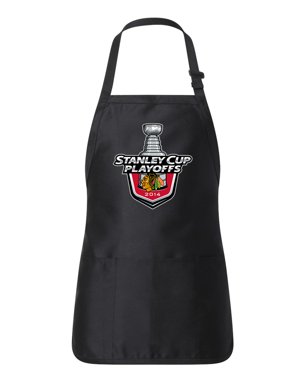 2014 Stanley Cup Playoffs - Chicago Blackhawks Hockey Logo Customized Design on Full-Length Apron with Pouch Pocket