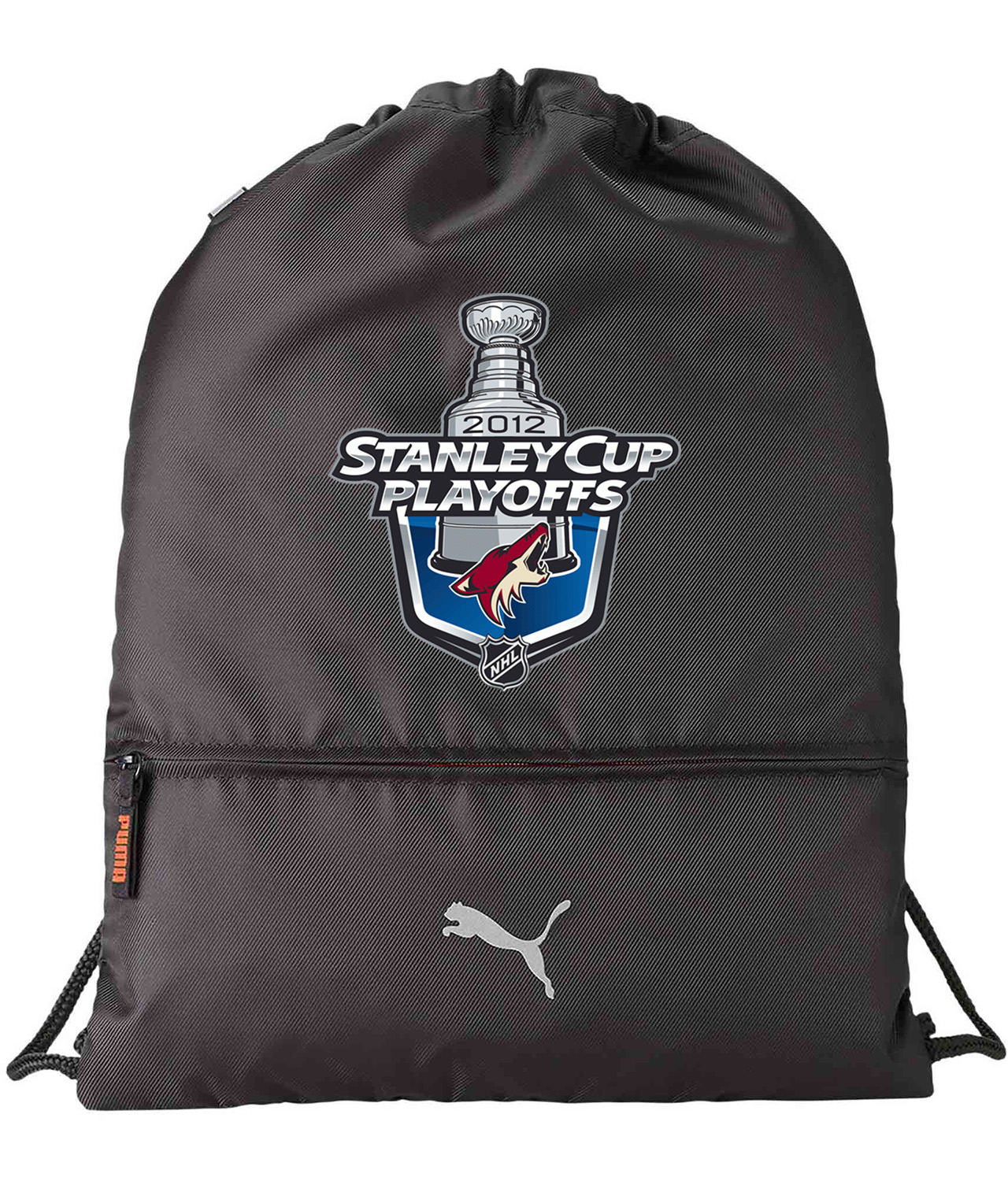 2012 Stanley Cup Playoffs - Arizona Phoenix Coyotes Hockey Logo Symbol Emblem Customized Design on Lightweight Drawstring Backpack Bag