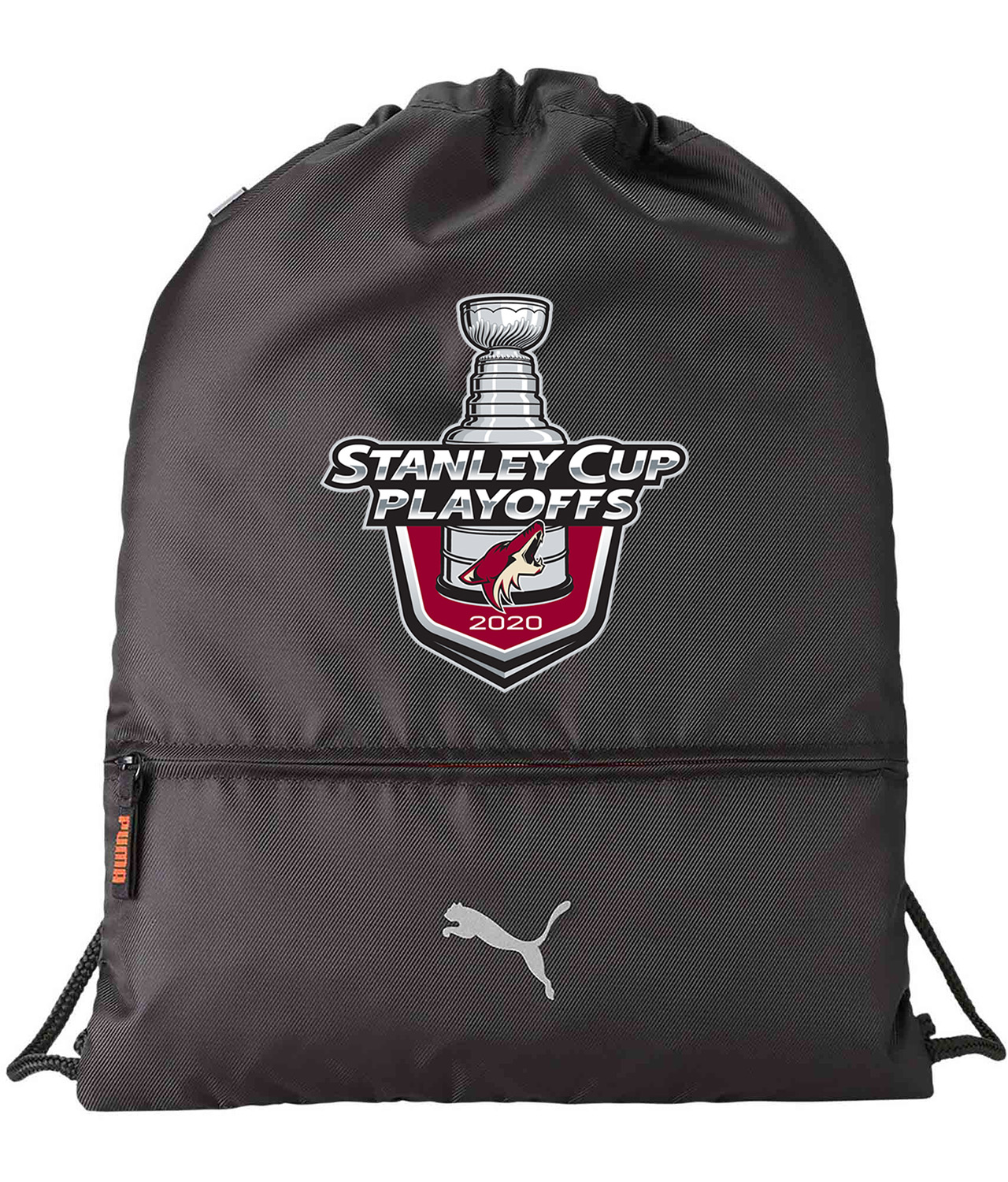The Arizona Coyotes 2020 Stanley Cup Playoffs Hockey Logo Symbol Emblem Customized Design on Lightweight Drawstring Backpack Bag