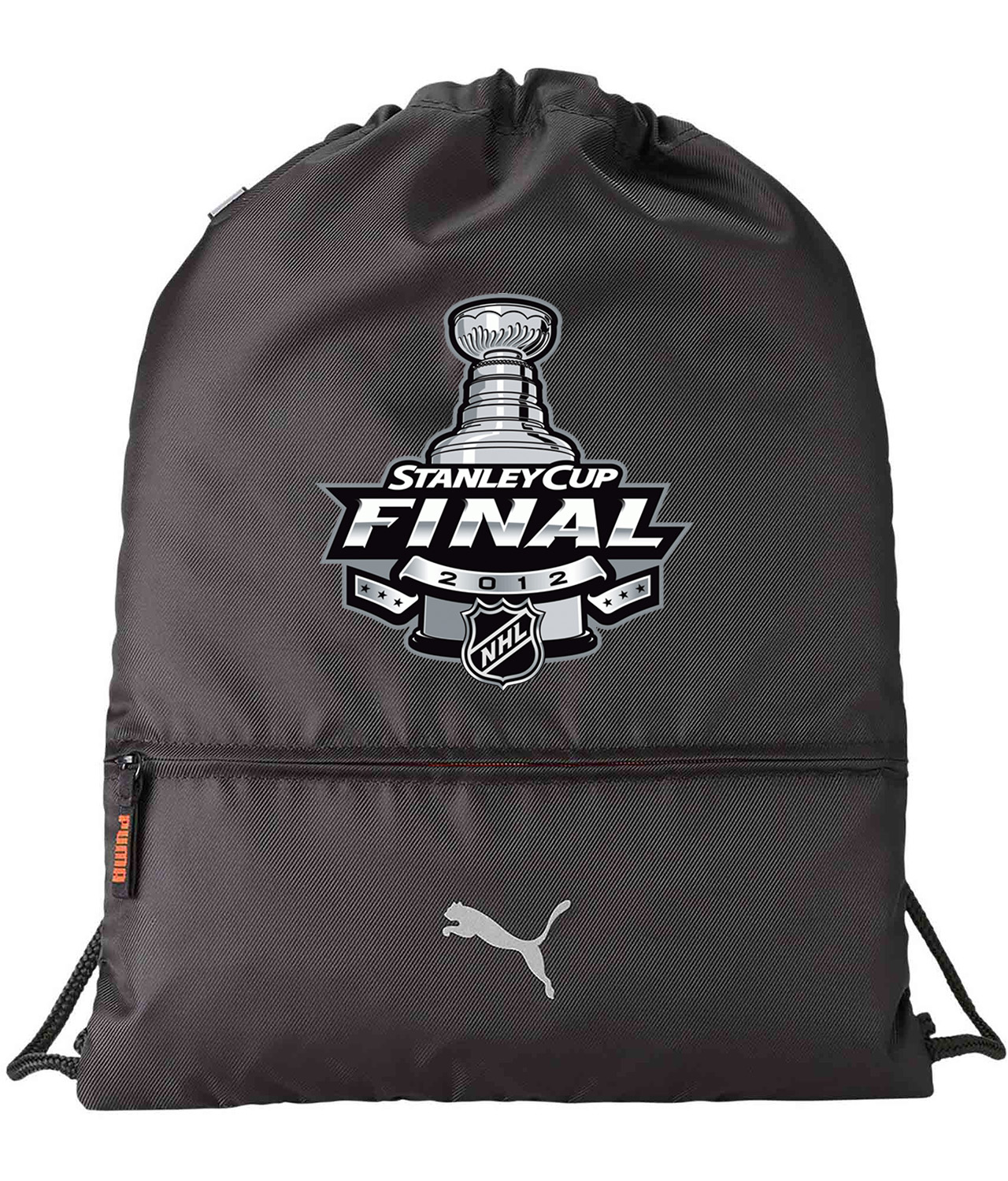 2012 NHL Stanley Cup Final - Los Angeles Kings Vs New Jersey Devils Hockey Logo Emblem Customized Design on Lightweight Drawstring Backpack Bag