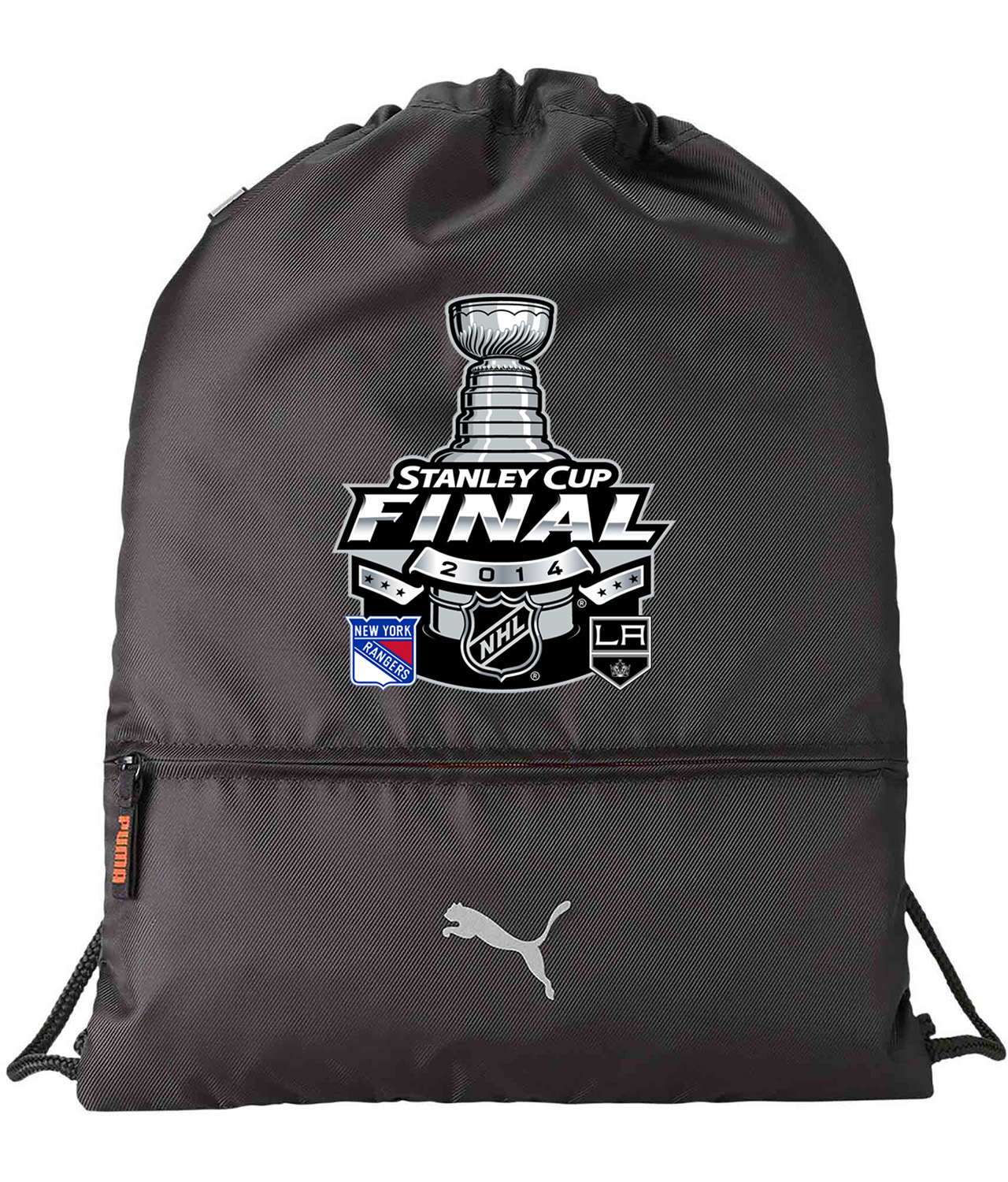 2014 NHL Stanley Cup Final Matchup - Los Angeles Kings Vs New York Rangers Hockey Logo Customized Design on Lightweight Drawstring Backpack Bag
