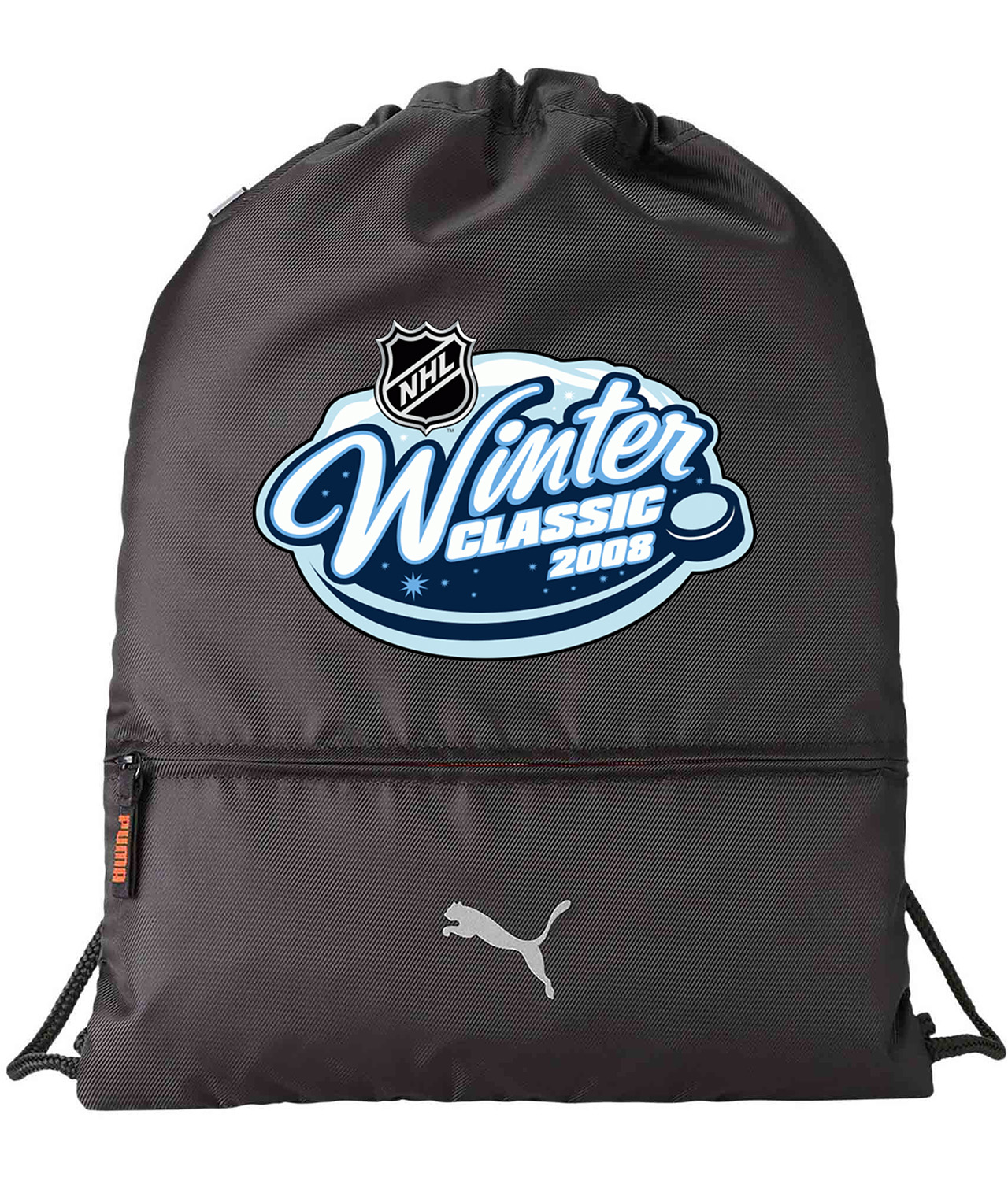 NHL Winter Classic 2008 Hockey Logo Symbol Emblem Customized Design on Lightweight Drawstring Backpack Bag