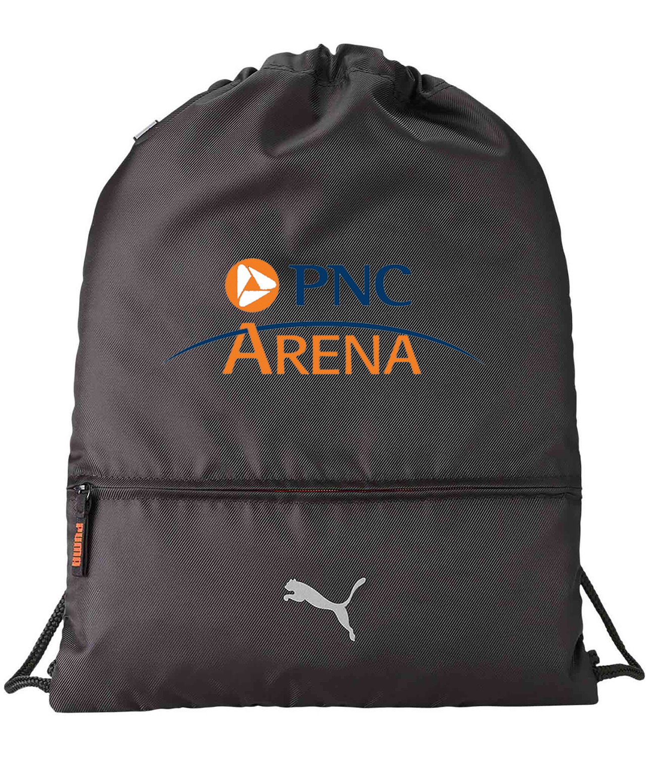 Carolina Hurricanes PNC Arena Stadium Hockey Logo Symbol Emblem Customized Design on Lightweight Drawstring Backpack Bag