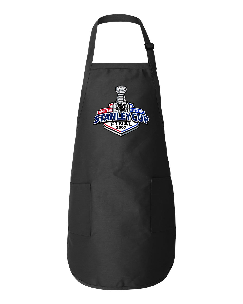 2007 NHL Stanley Cup Finals - Anaheim Ducks Vs Ottawa Senators Hockey Logo Symbol Emblem Customized Design on Full-Length Apron with Pockets