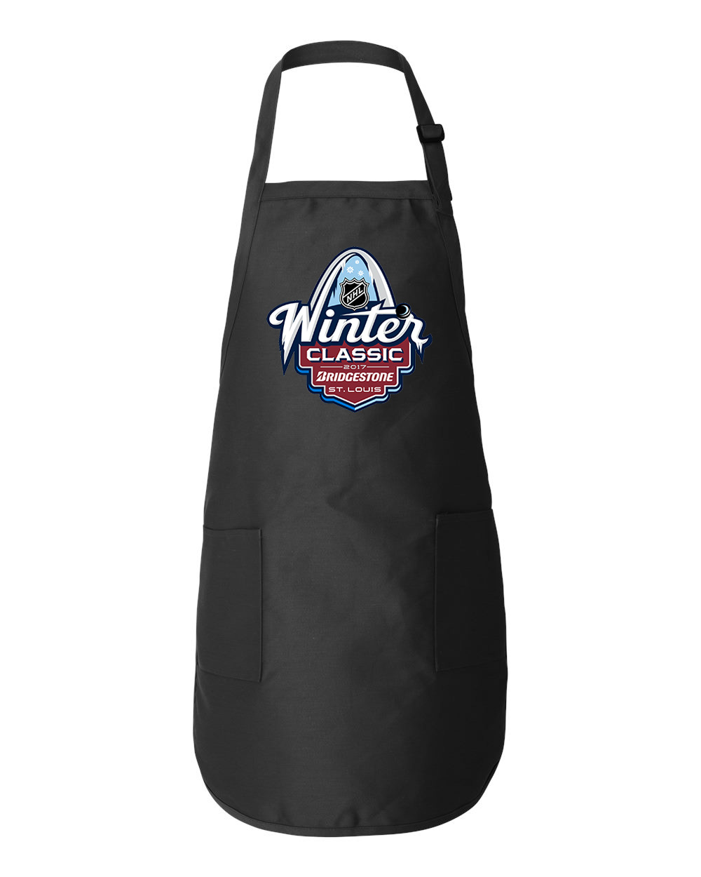 2017 NHL Winter Classic At Busch Stadium St. Louis Blues Vs Chicago Blackhawks Hockey Logo Customized Design on Full-Length Apron with Pockets