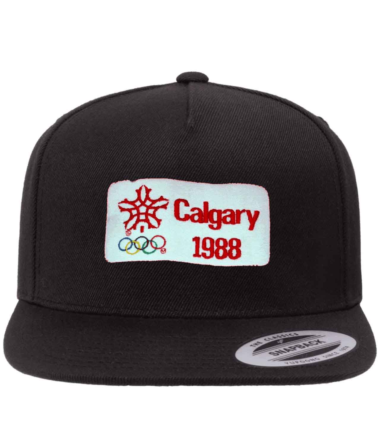 1988 Winter Olympics In Calgary - Calgary Flames Hockey Logo Customized Design on Wool 5-Panel Cap Hat