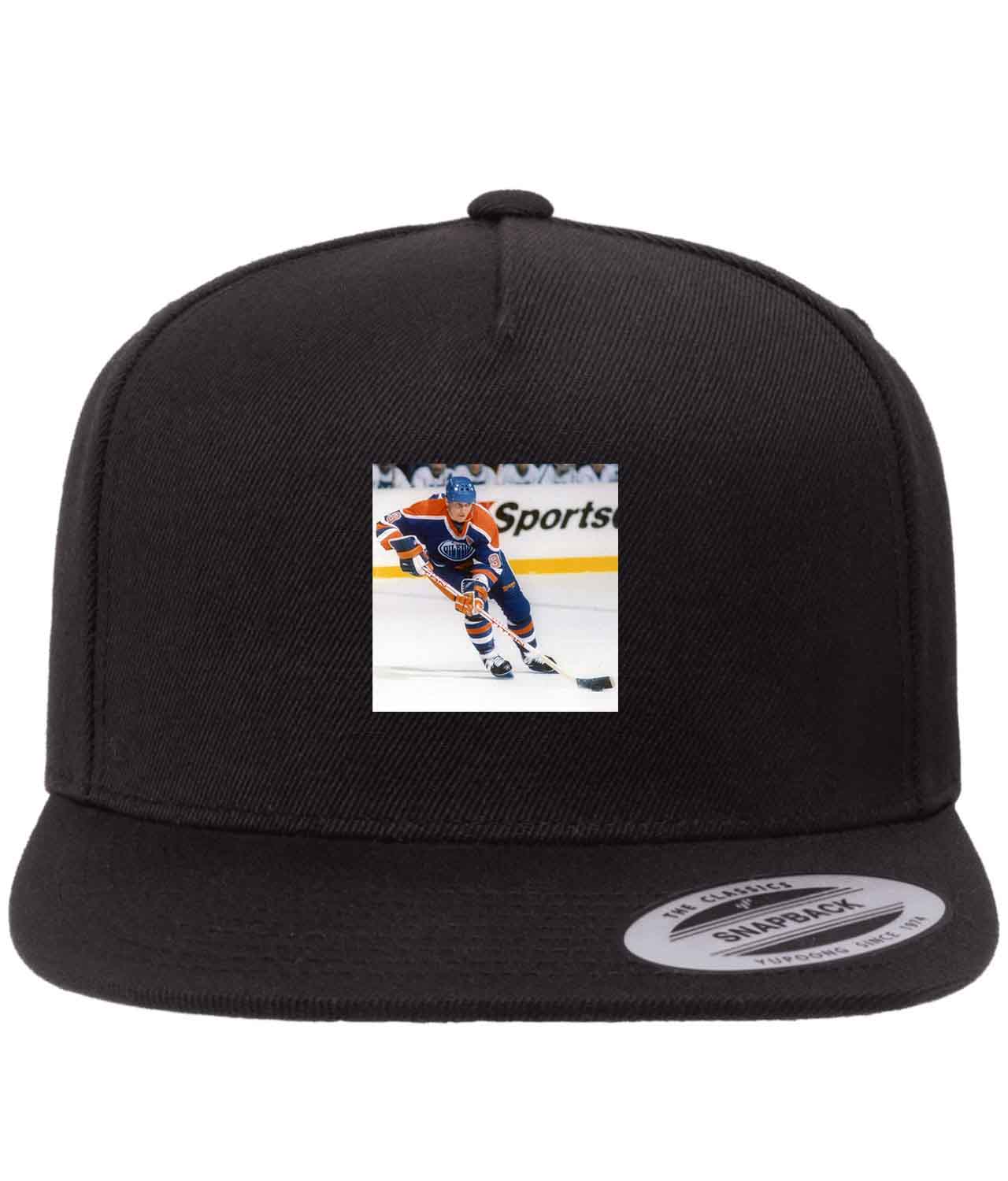 1980s Edmonton Oilers Photo Hockey Logo Customized Design on Wool 5-Panel Cap Hat