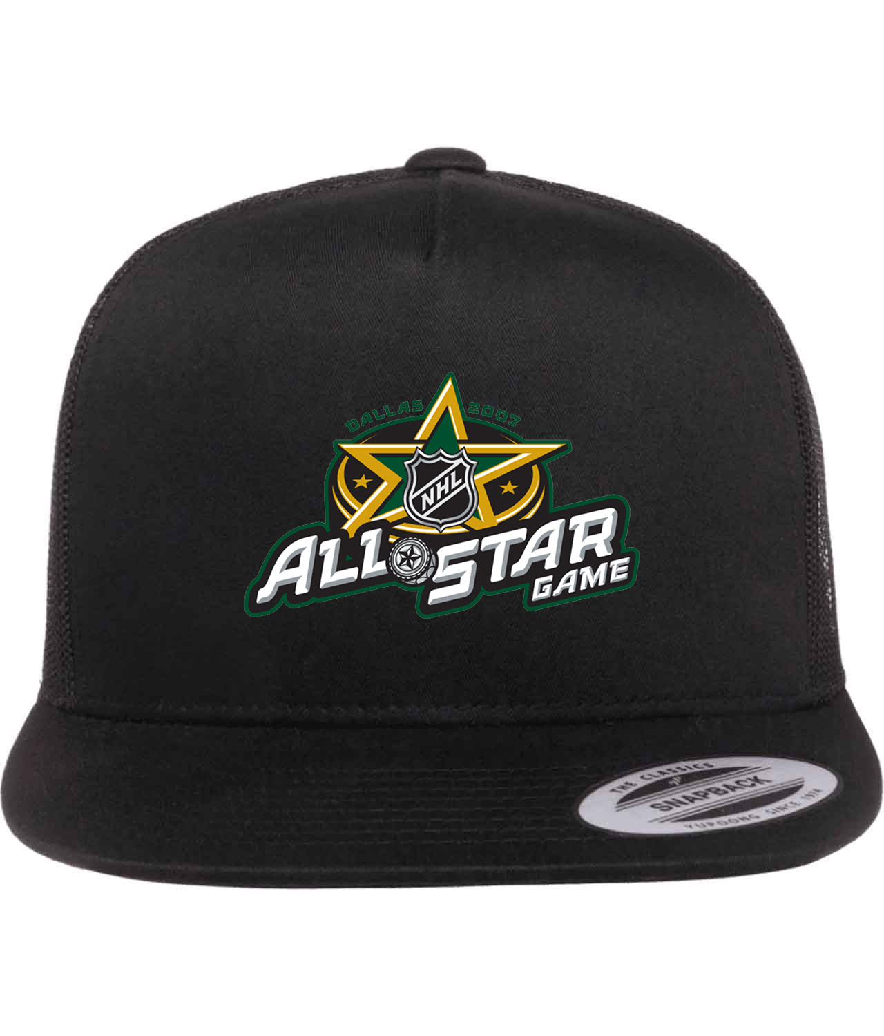 2007 NHL All-Star Game In Dallas Hockey Logo Symbol Emblem Customized Design on Classic Trucker Cap Hat