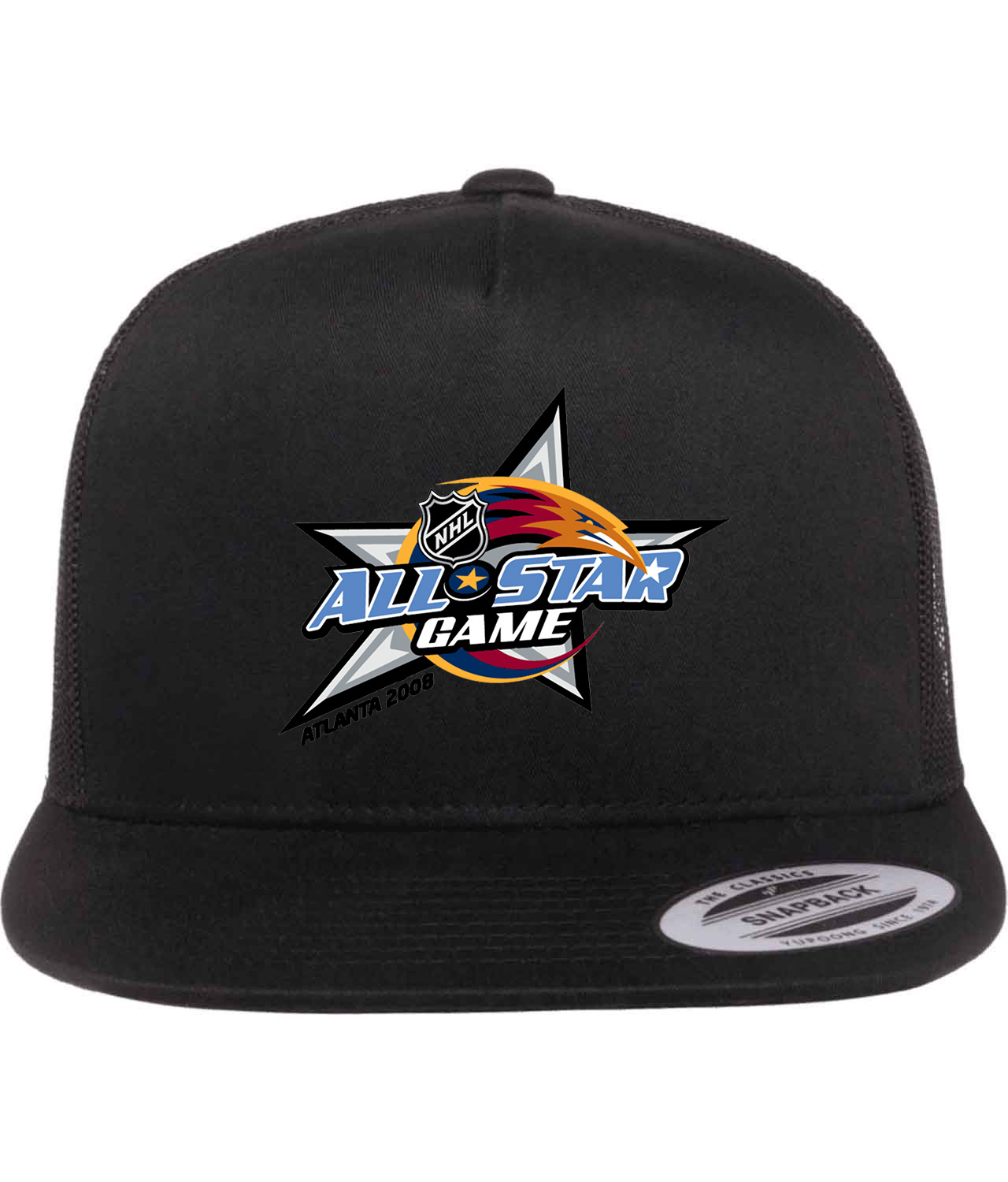 2008 NHL All-Star Game Played At Phillips Arena In Atlanta, GA Hockey Logo Symbol Emblem Customized Design on Classic Trucker Cap Hat - Image 1