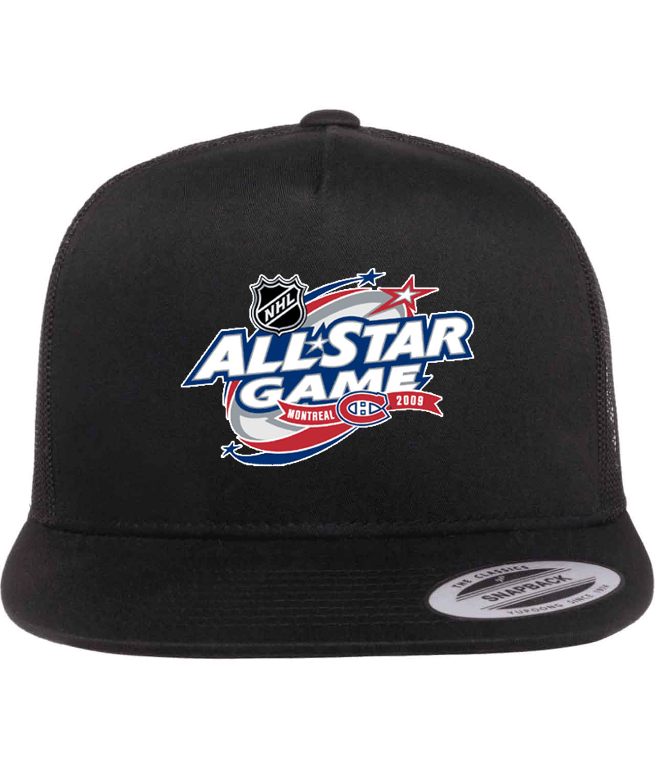 2009 NHL All-Star Game Bell Centre In Montreal, Quebec Hockey Logo Symbol Emblem Customized Design on Classic Trucker Cap Hat