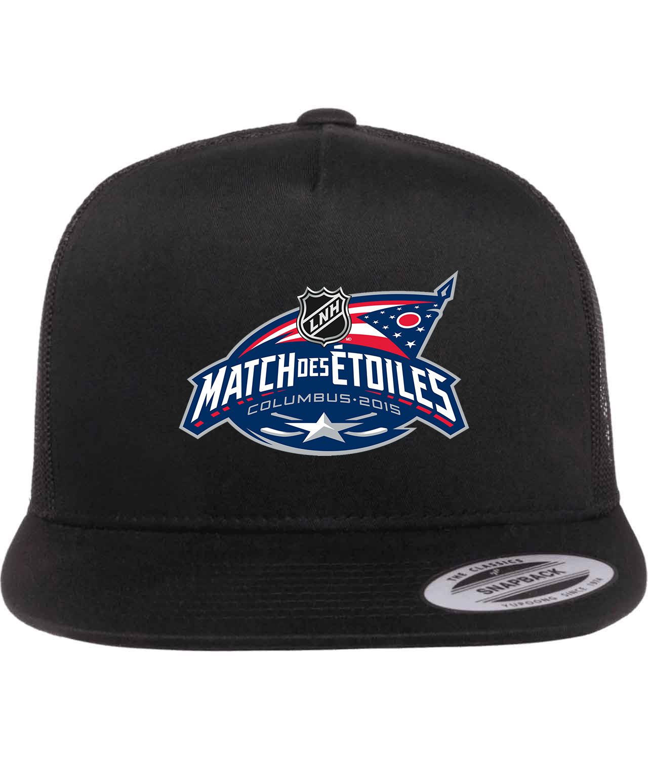 2015 NHL All-Star Game - Match Des Etoiles Columbus 2015 Hockey Logo Symbol Emblem Customized Design on Classic Trucker Cap Hat