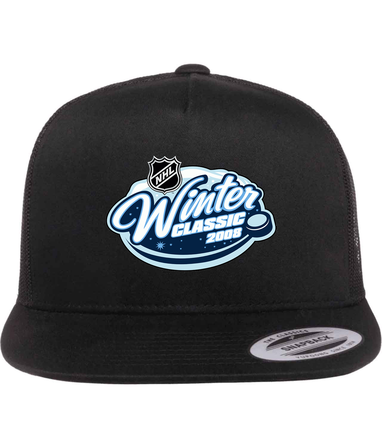 NHL Winter Classic 2008 Hockey Logo Symbol Emblem Customized Design on Classic Trucker Cap Hat