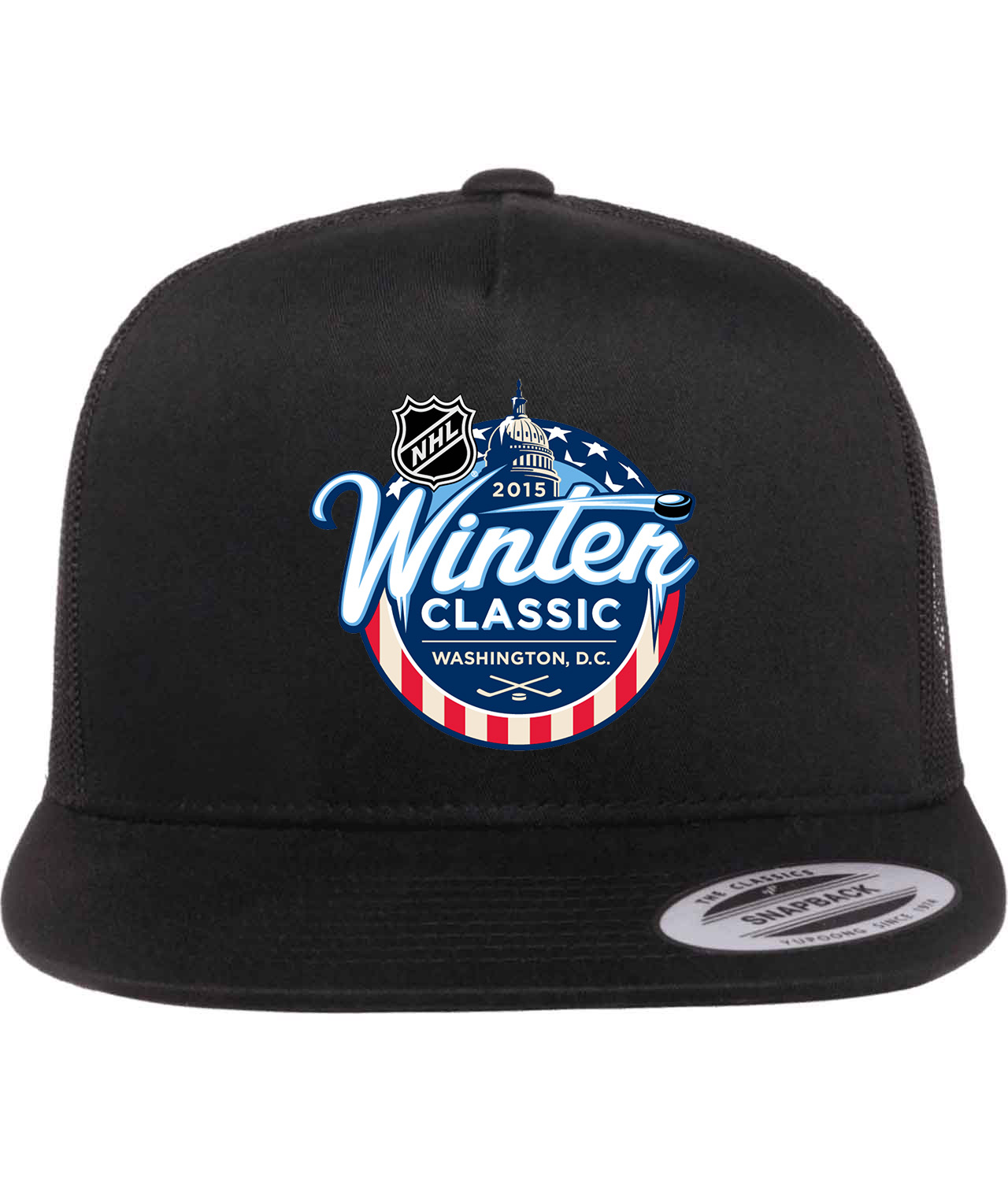 NHL Winter Classic 2015 Alternate Hockey Logo Symbol Emblem Customized Design on Classic Trucker Cap Hat
