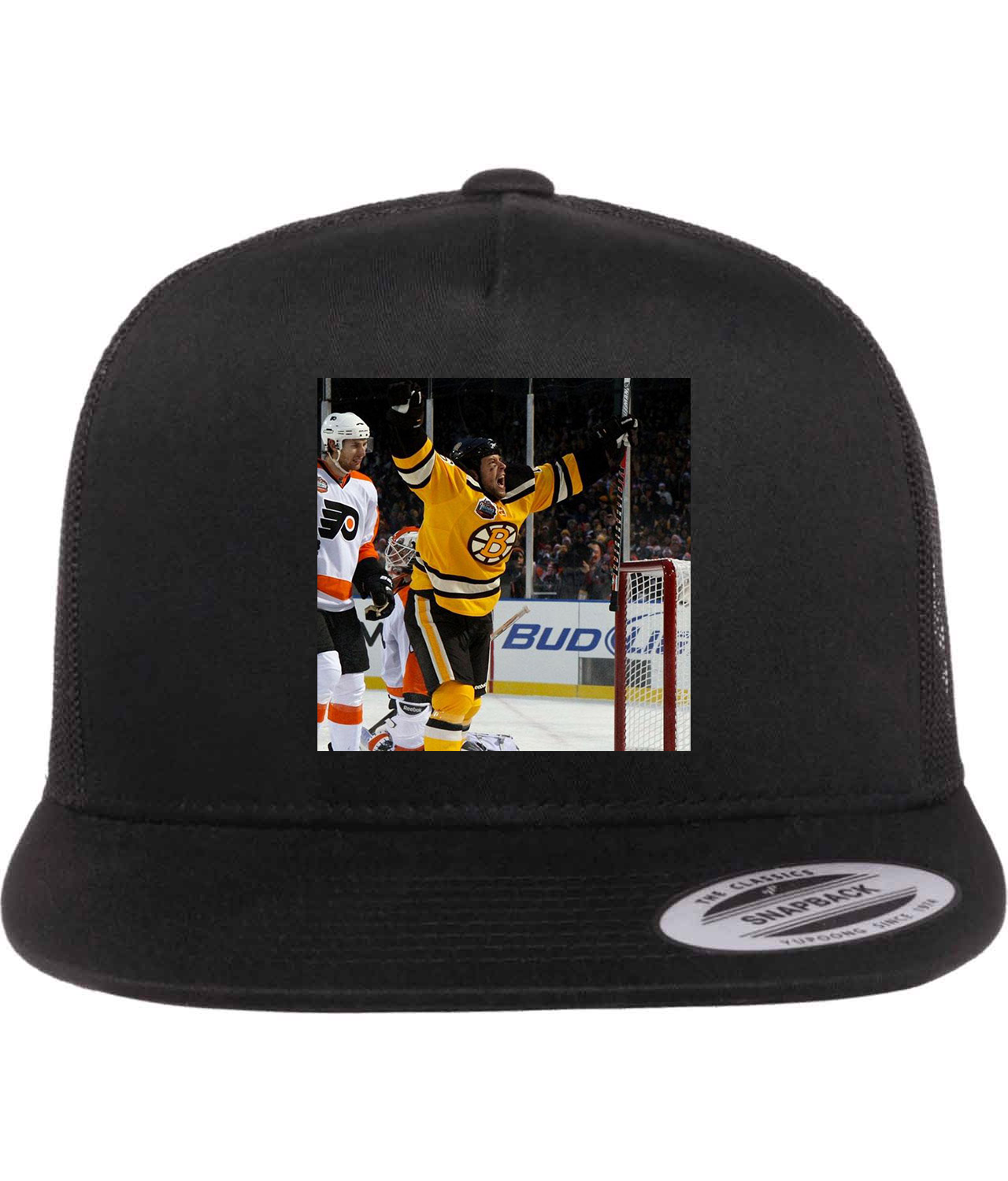 Marco Sturm Retro Boston Bruins 2010 NHL Winter Classic Hockey Logo Symbol Emblem Customized Design on Classic Trucker Cap Hat