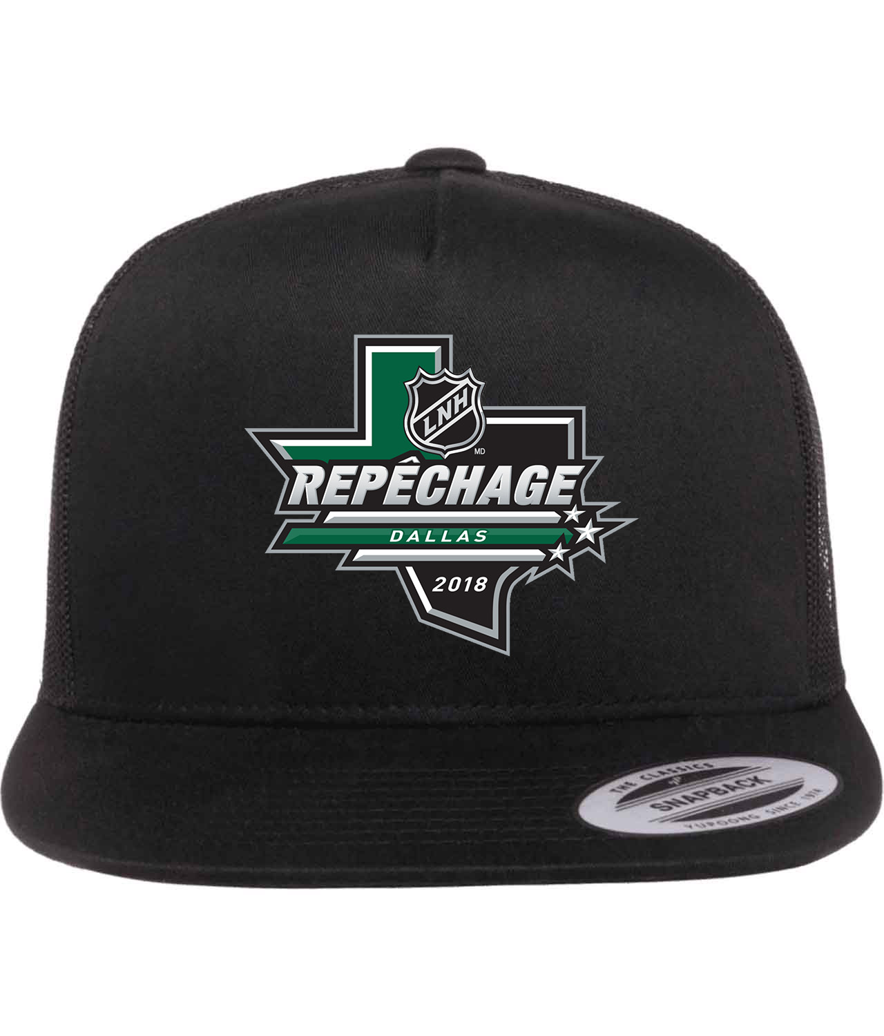 2018 NHL Draft French Repechage 2018 Hockey Logo Symbol Emblem Customized Design on Classic Trucker Cap Hat