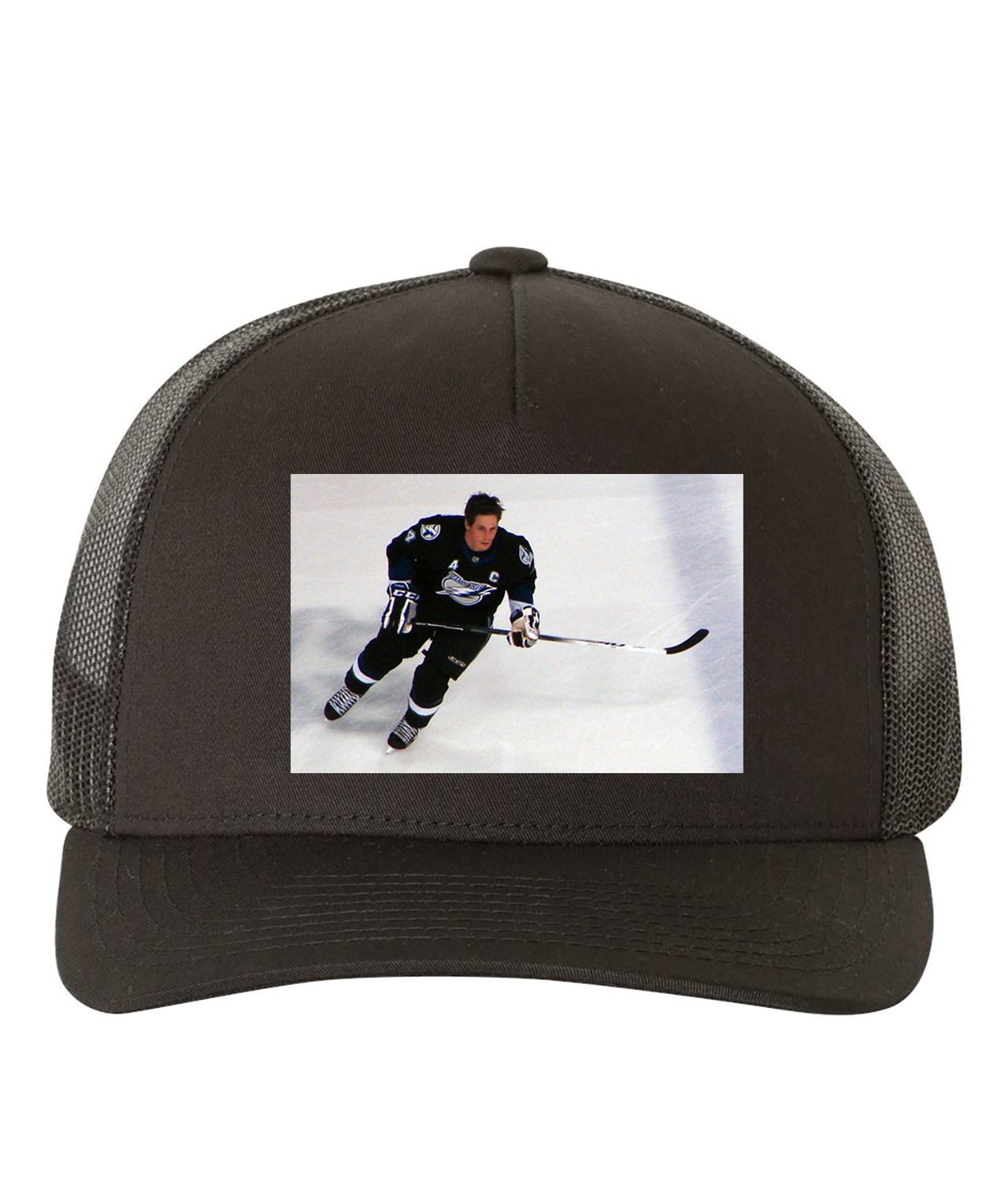 2010 Tampa Bay Lightning Captain Vincent Lecavalier Photo Hockey Logo Symbol Emblem Customized Design on Retro Trucker Cap Hat